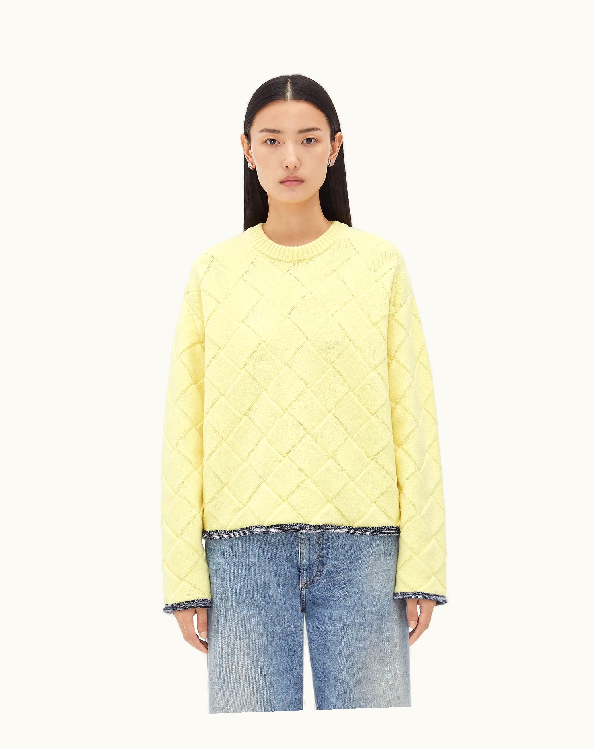 Bottega Veneta Bottega Veneta Women's Intreccio Wool Jumper In Pineapple