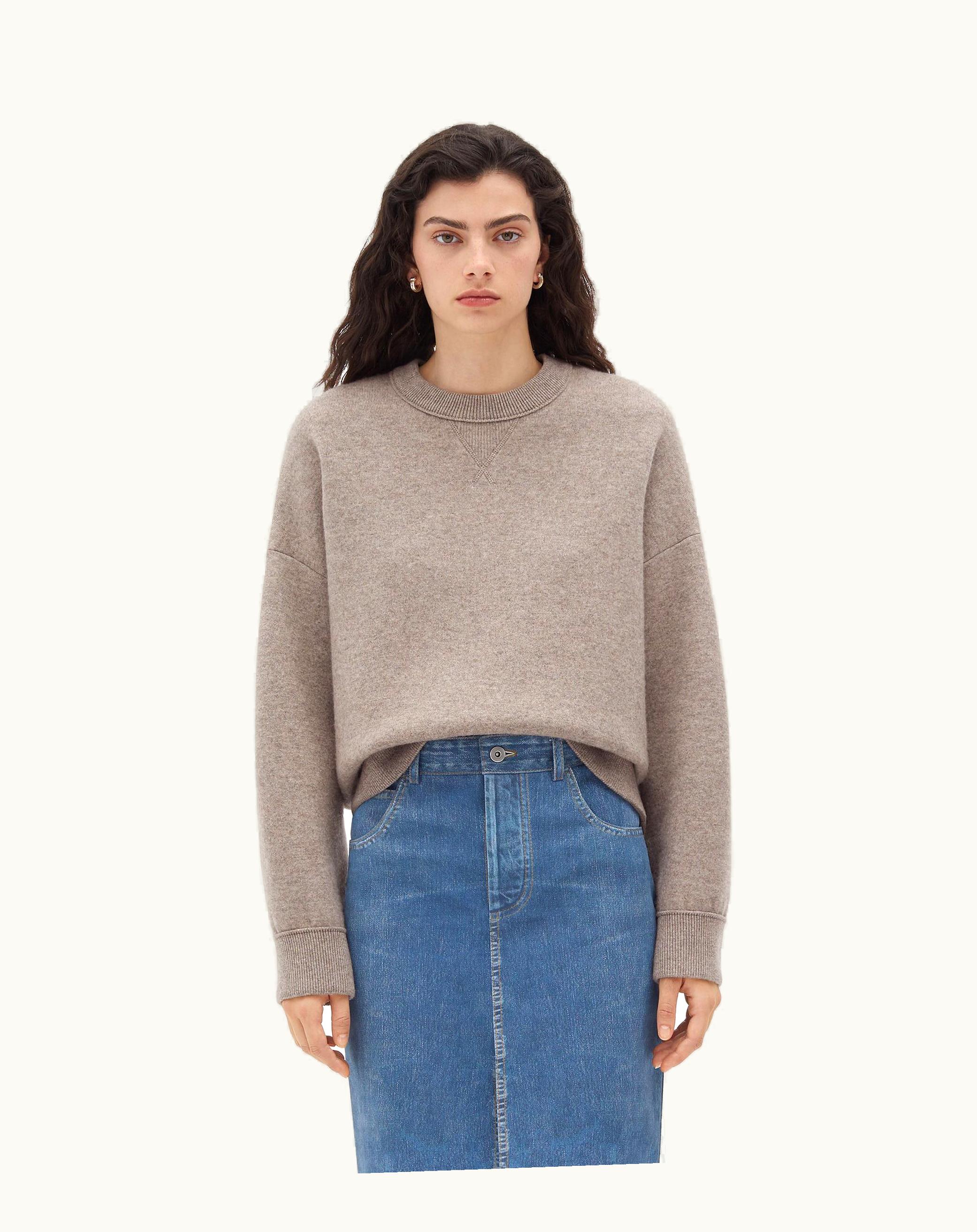 Bottega Veneta Bottega Veneta Women's Compact Cashmere Jumper In Riverbed Melange