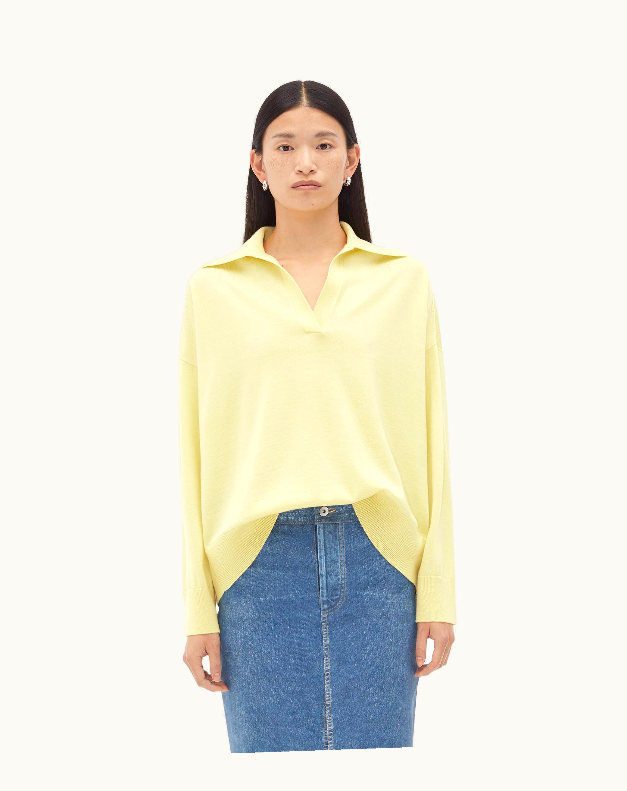 Bottega Veneta Bottega Veneta Women's Light Wool Polo In Pineapple