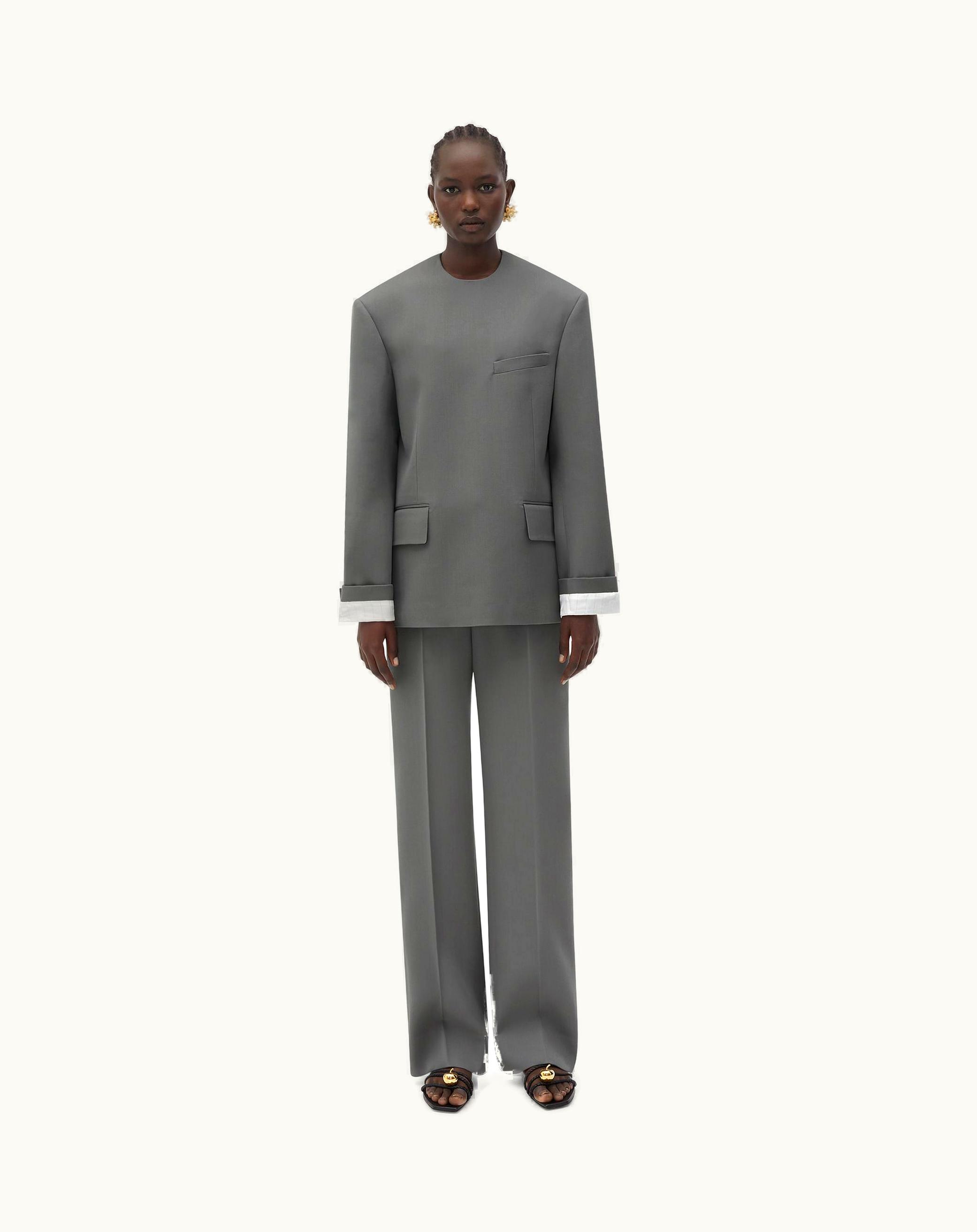 Bottega Veneta Bottega Veneta Women's Compact Wool Jacket In Cobblestone