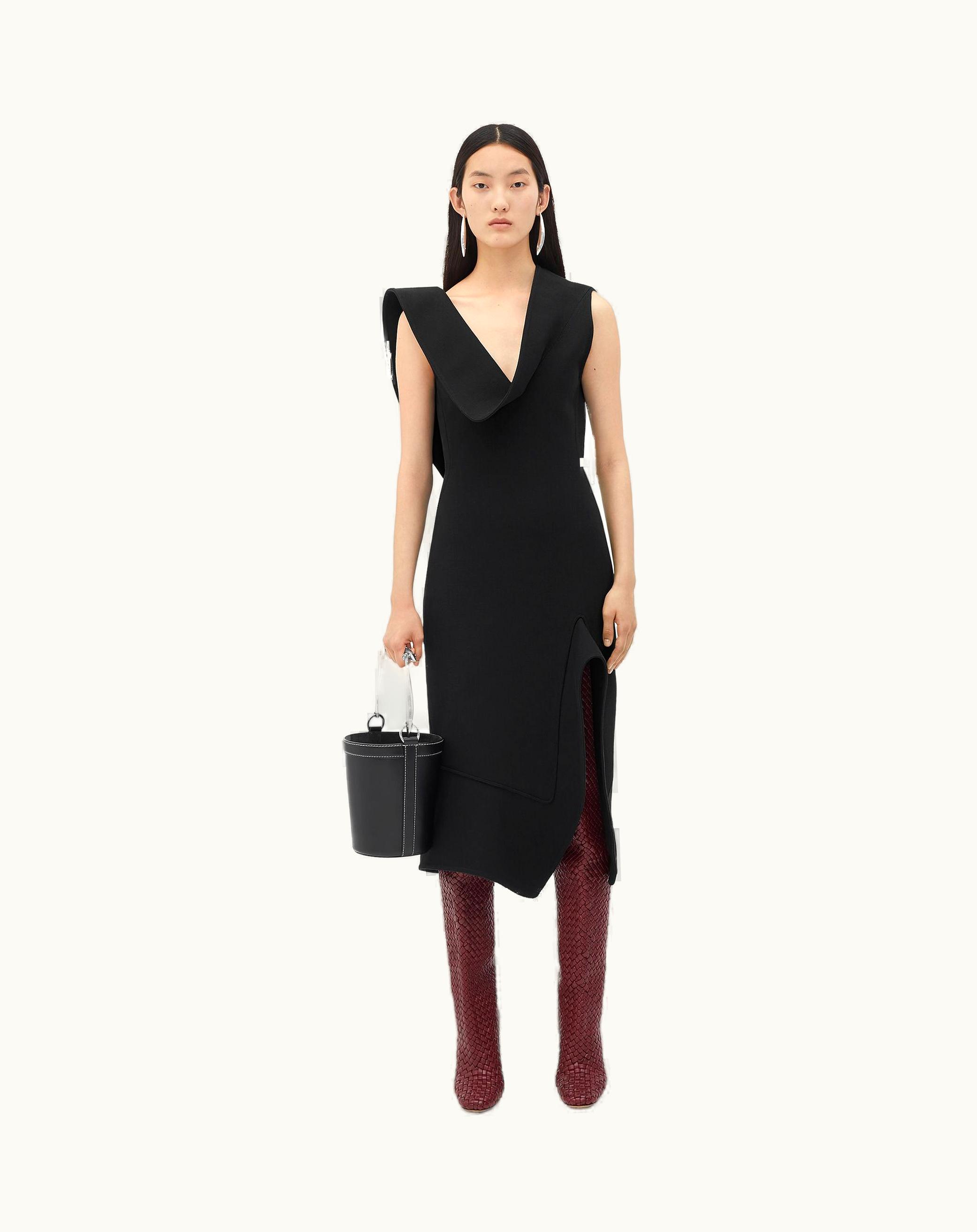 Bottega Veneta Bottega Veneta Women's Structured Cotton Midi Dress In Black