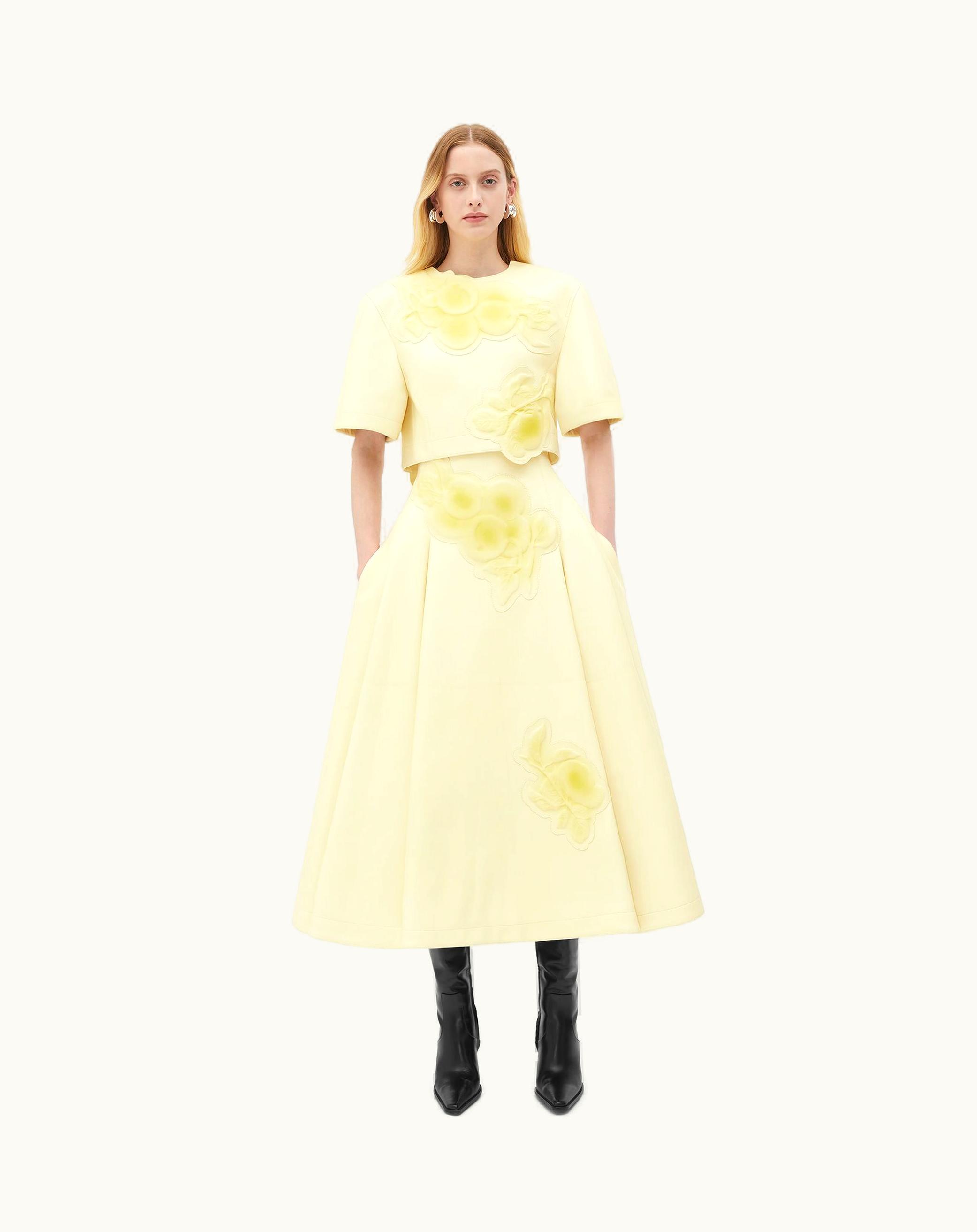 Bottega Veneta Bottega Veneta Women's Leather Top With Embossed Fruit In Barley