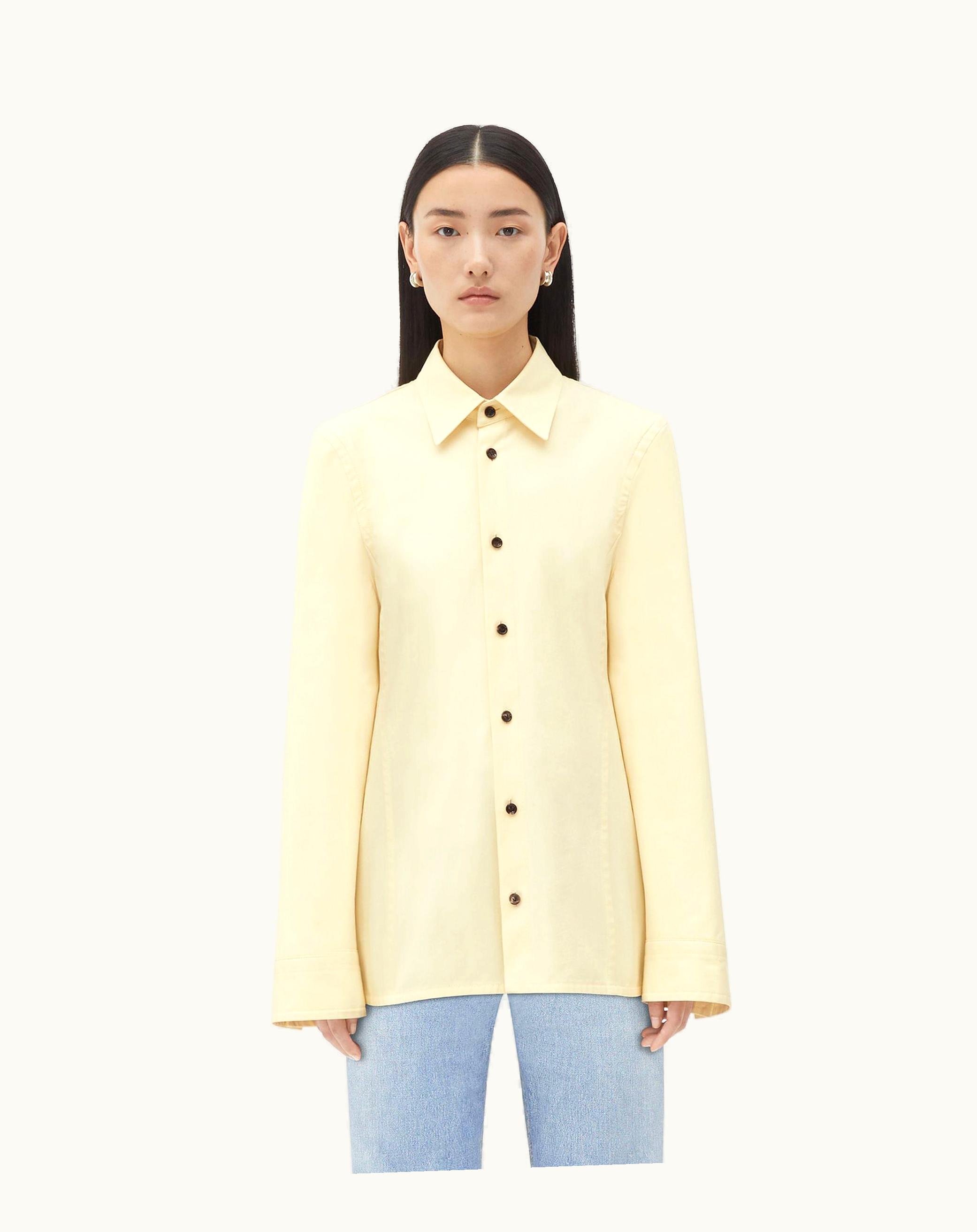 Bottega Veneta Bottega Veneta Women's Cotton Shirt With Storm Flap In Barley