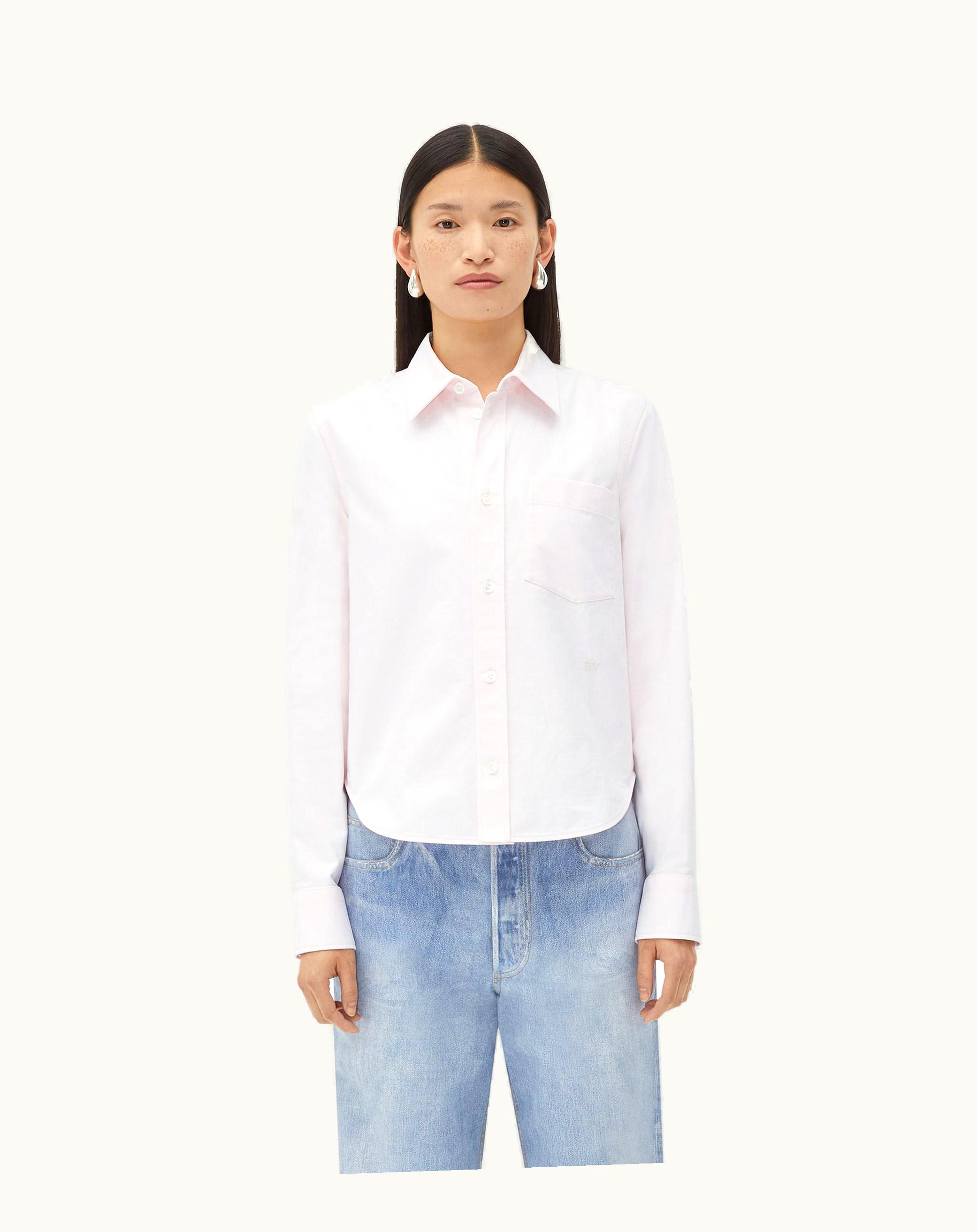 Bottega Veneta Bottega Veneta Women's Cotton Oxford Shirt In Light Pink / White