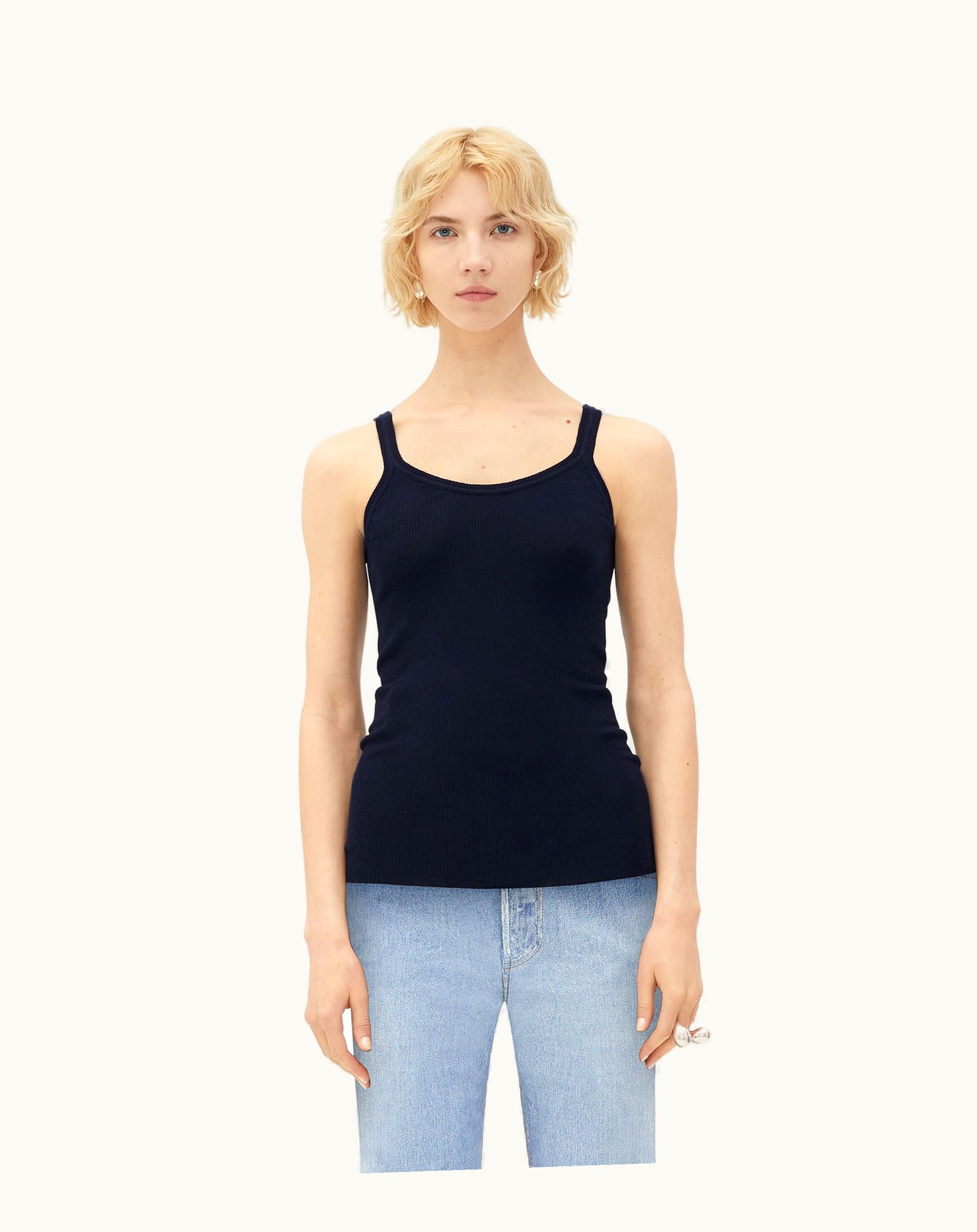 Bottega Veneta Bottega Veneta Women's Light Wool Slim Tank Top In Abyss