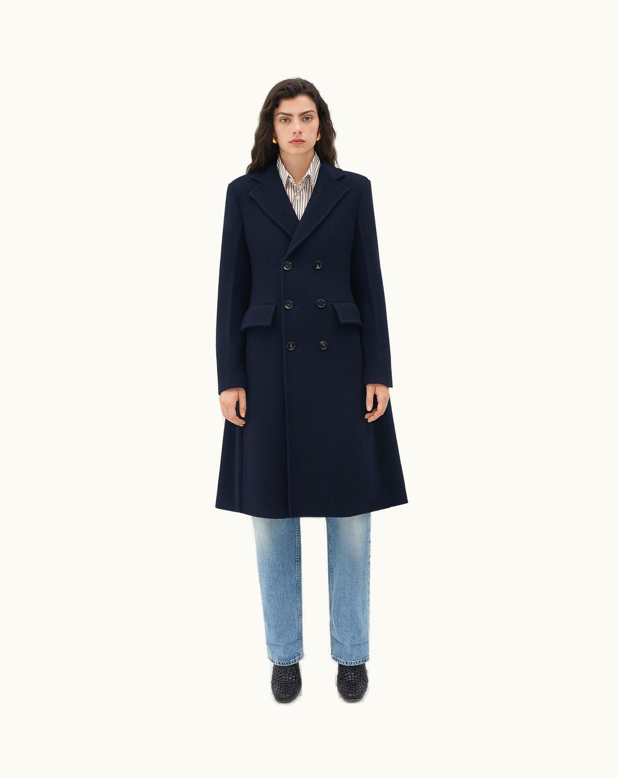 Bottega Veneta Bottega Veneta Women's Wool And Cashmere Cape Coat In Navy