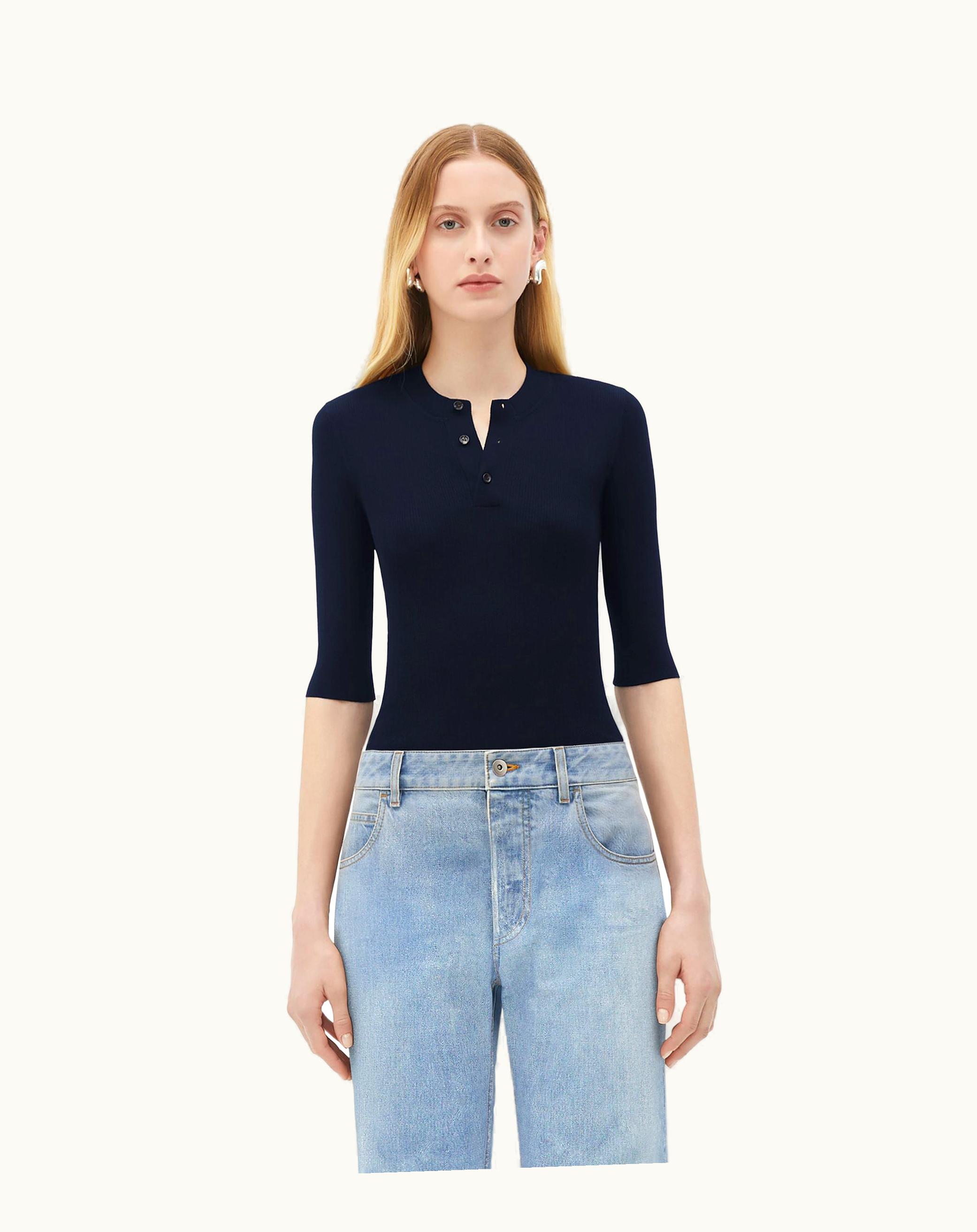 Bottega Veneta Bottega Veneta Women's Light Wool Top In Abyss