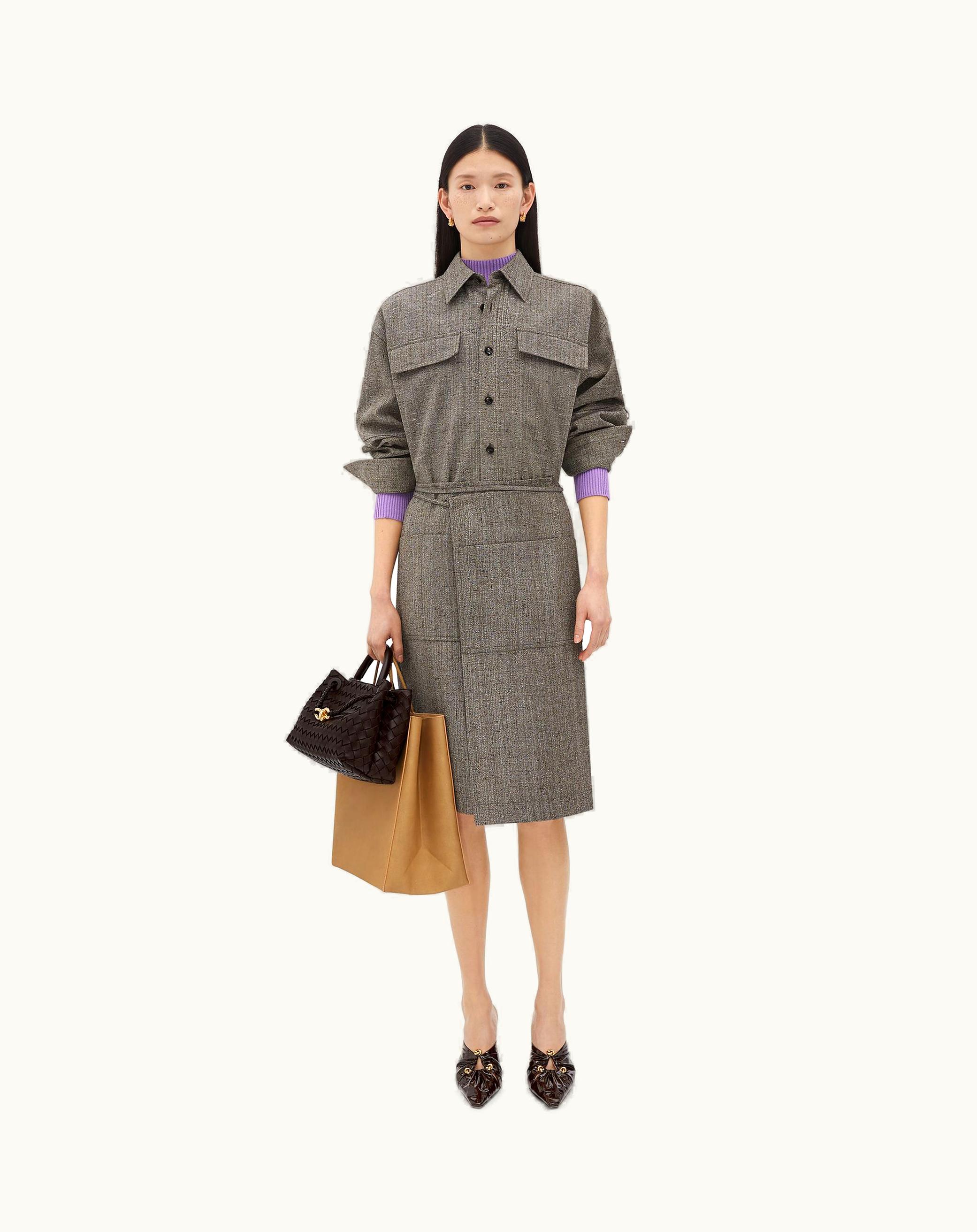 Bottega Veneta Bottega Veneta Women's Viscose And Silk Shirt In Brown / White / Blue