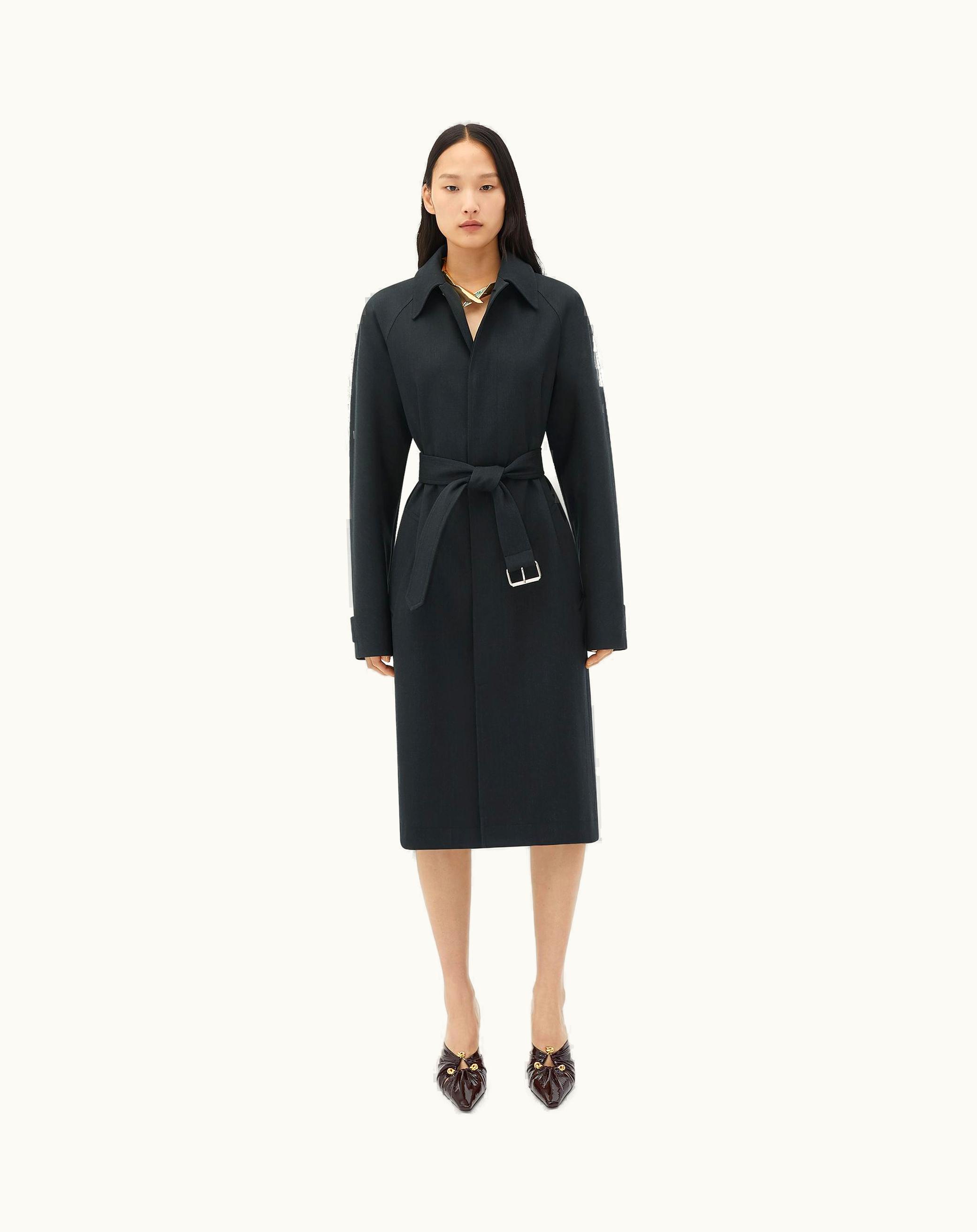 Bottega Veneta Bottega Veneta Women's Light Wool Carcoat In Charcoal Melange
