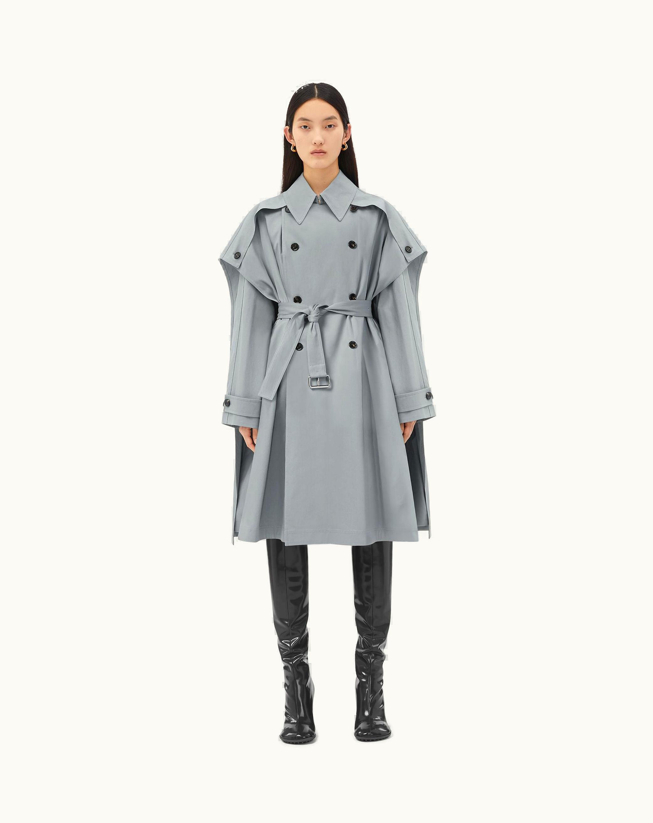 Bottega Veneta Bottega Veneta Women's Cotton Cape Trench In Vapor