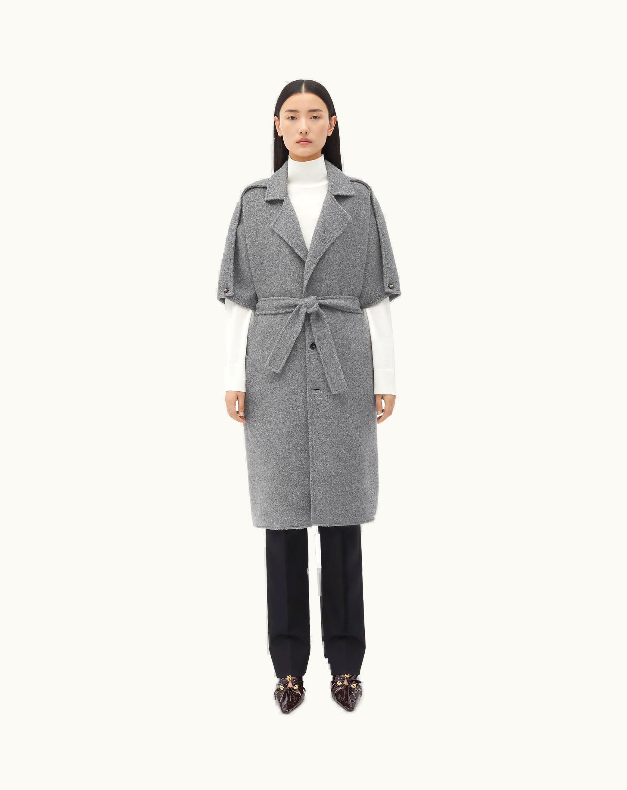 Bottega Veneta Bottega Veneta Women's Wool And Cashmere Sleeveless Coat In Light Grey Melange