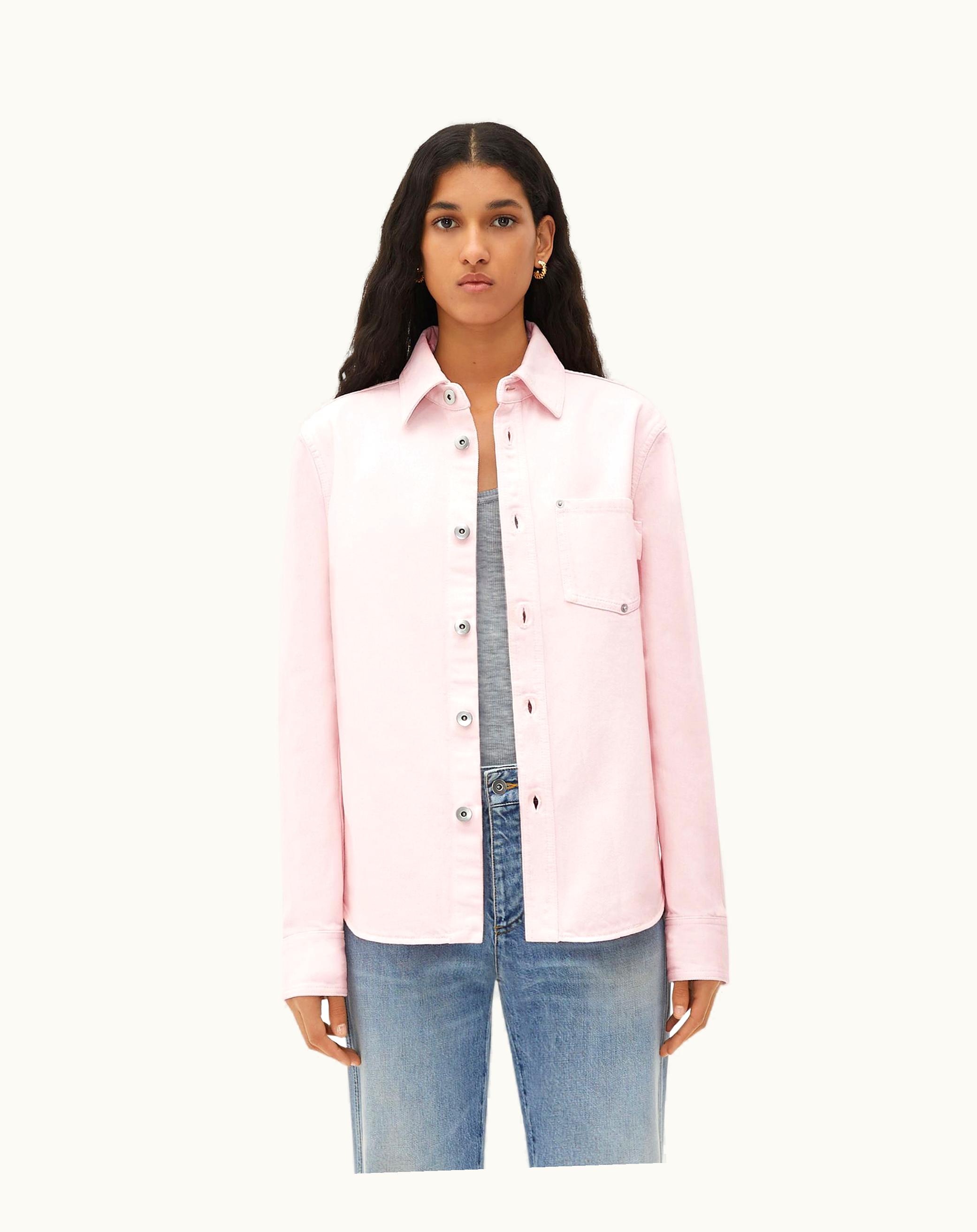 Bottega Veneta Bottega Veneta Women's Pink Wash Denim Shirt In Camelia