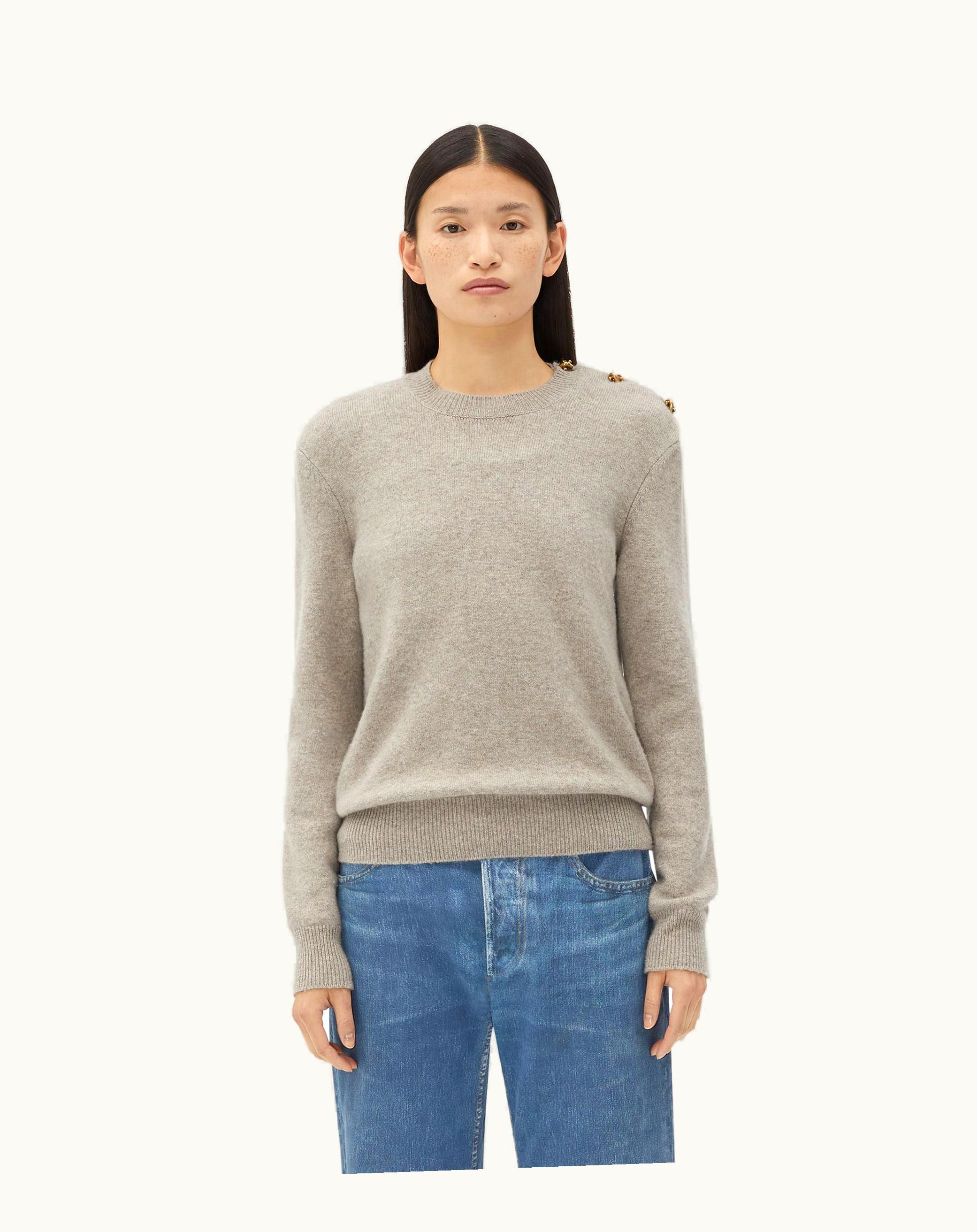 Bottega Veneta Bottega Veneta Women's Cashmere Sweater With Knot Buttons In Desert