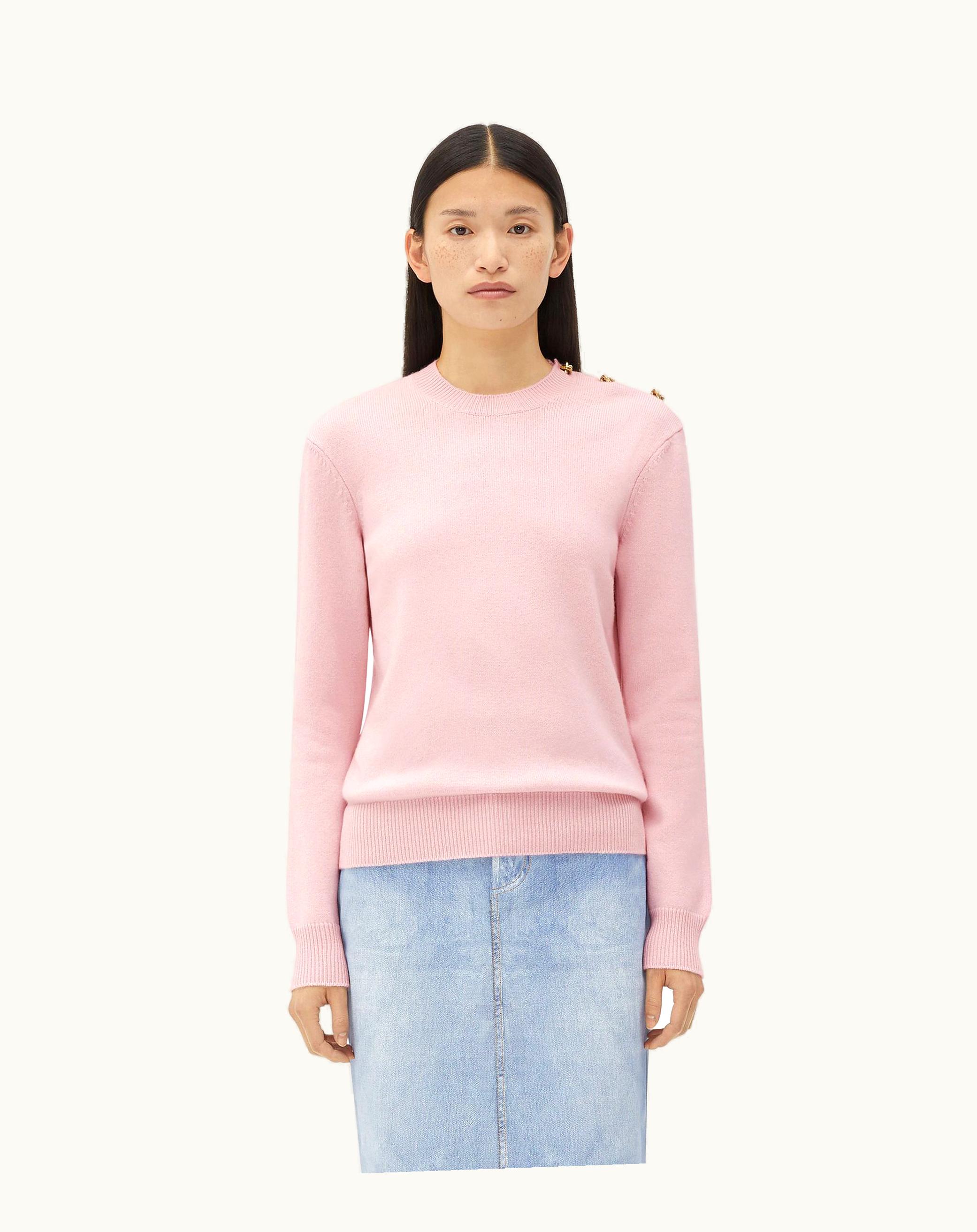 Bottega Veneta Bottega Veneta Women's Cashmere Sweater With Knot Buttons In Cameo