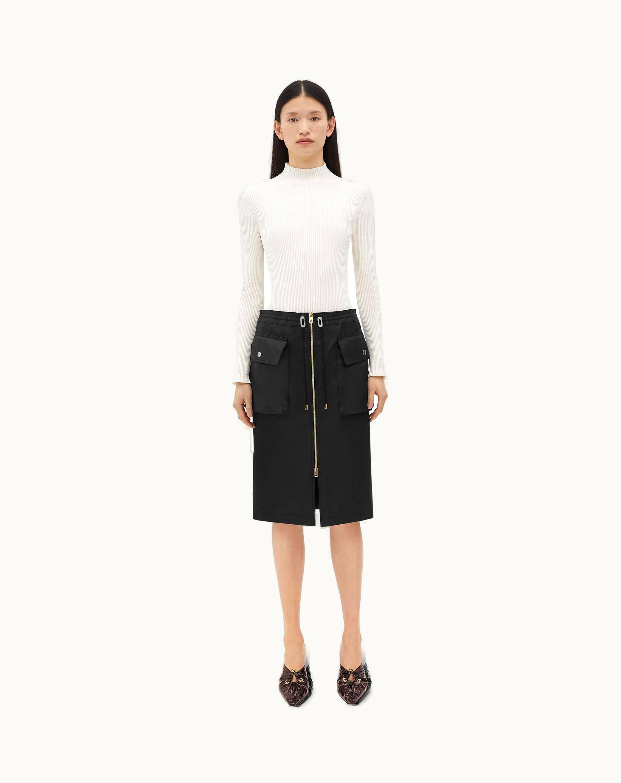 Bottega Veneta Bottega Veneta Women's Waterproof Cotton Midi Skirt In Fondant
