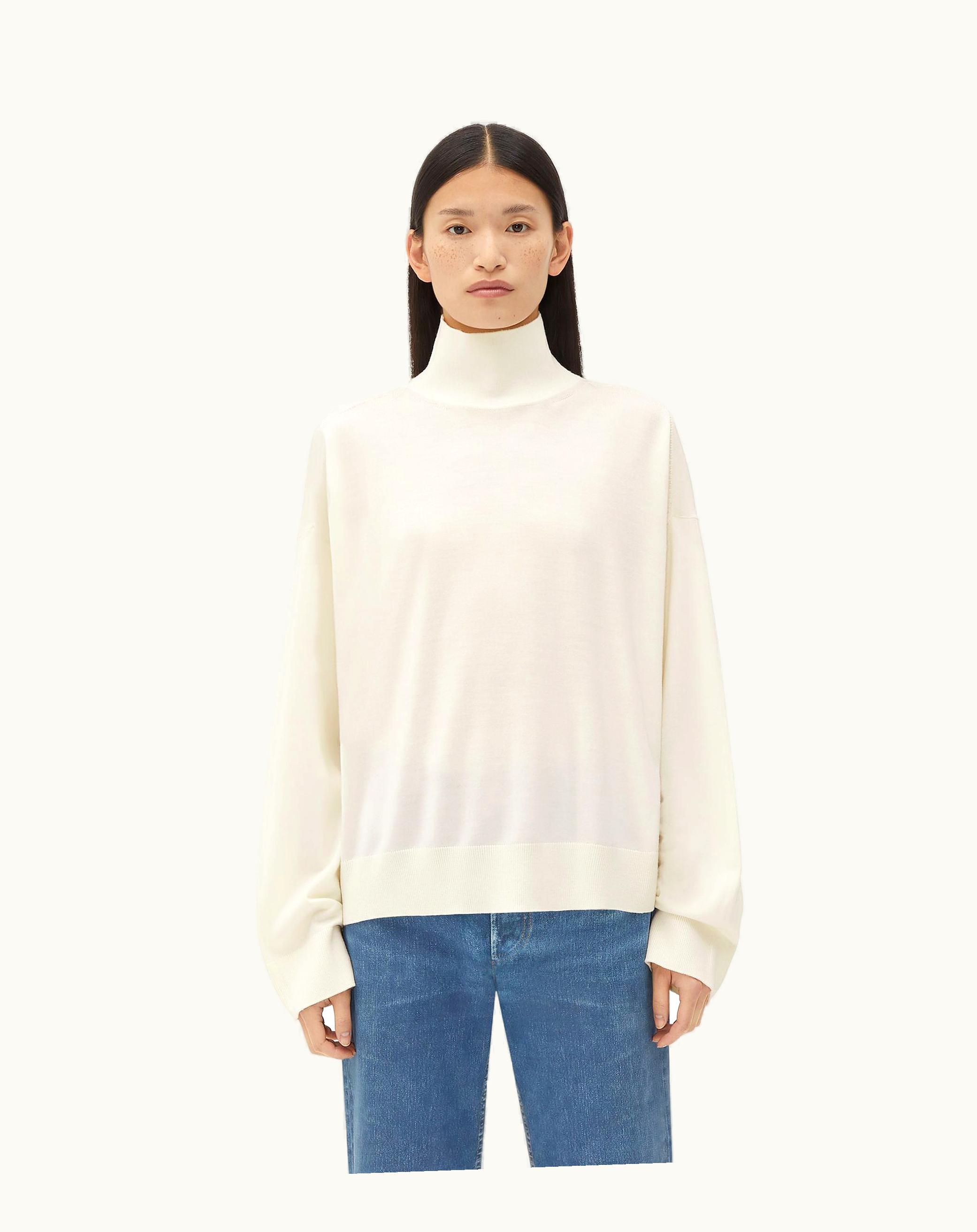Bottega Veneta Bottega Veneta Women's Light Wool Turtleneck In Chalk