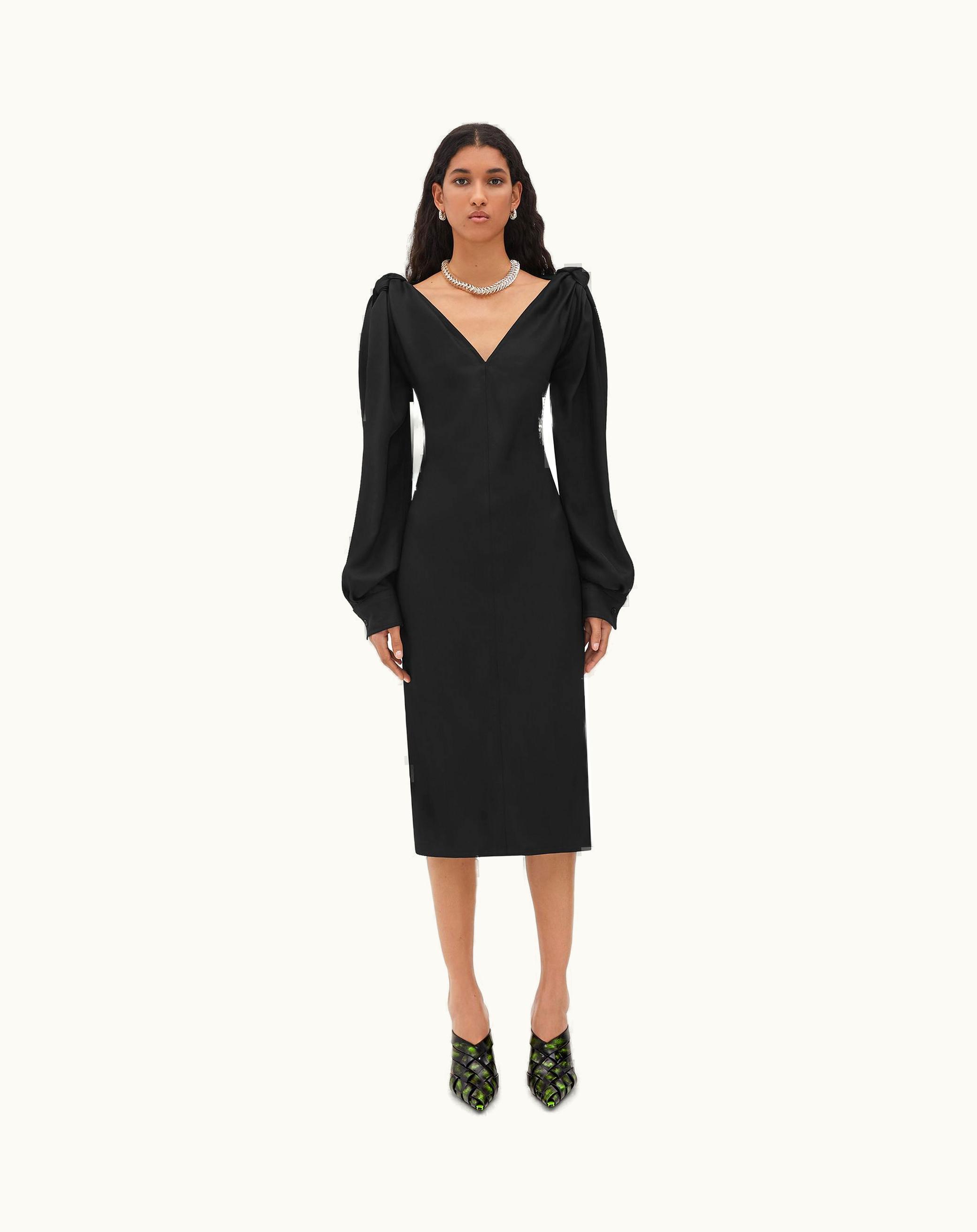 Bottega Veneta Bottega Veneta Women's Viscose Midi Dress In Black