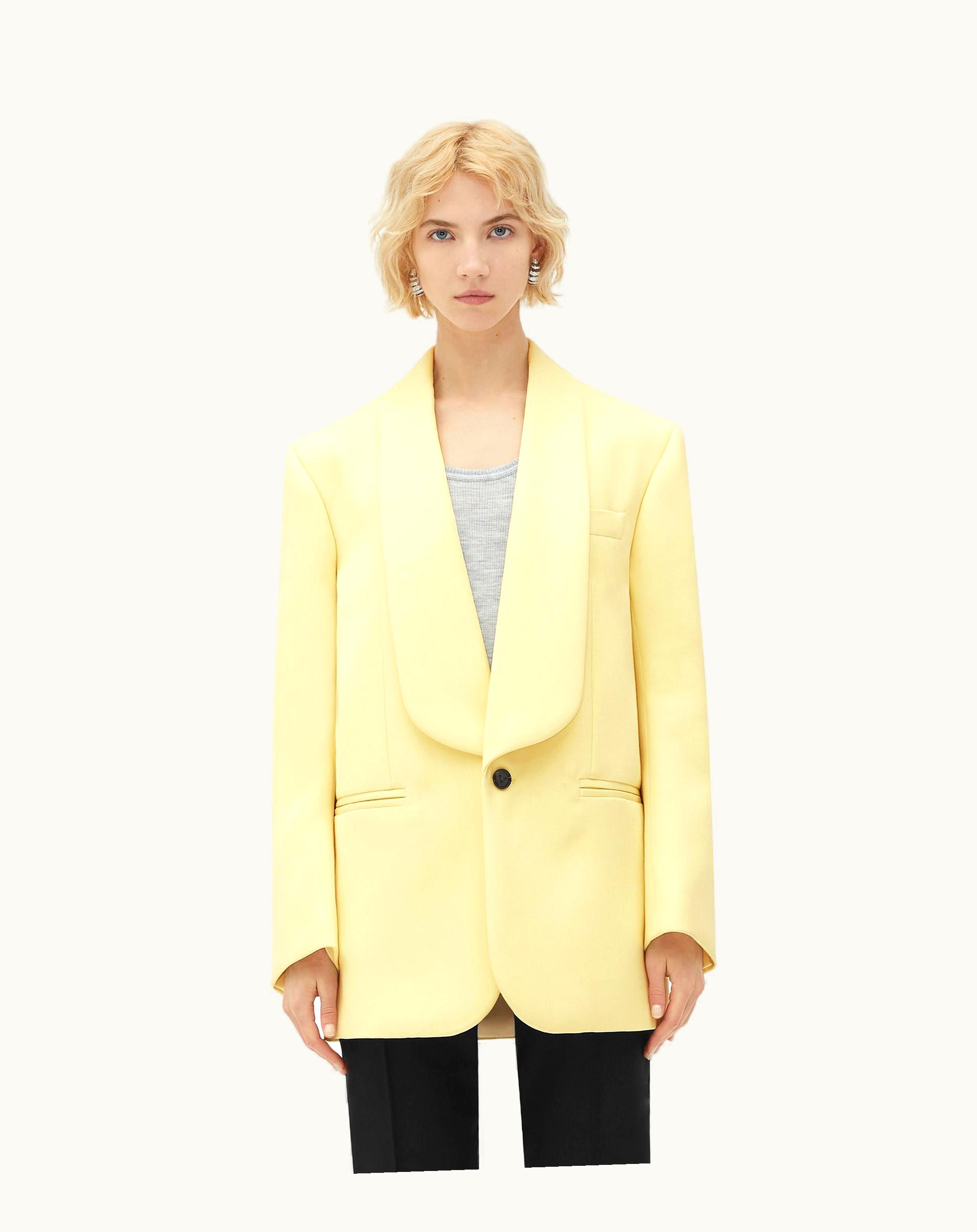 Bottega Veneta Bottega Veneta Women's Shawl Collar Wool Jacket In Camomile