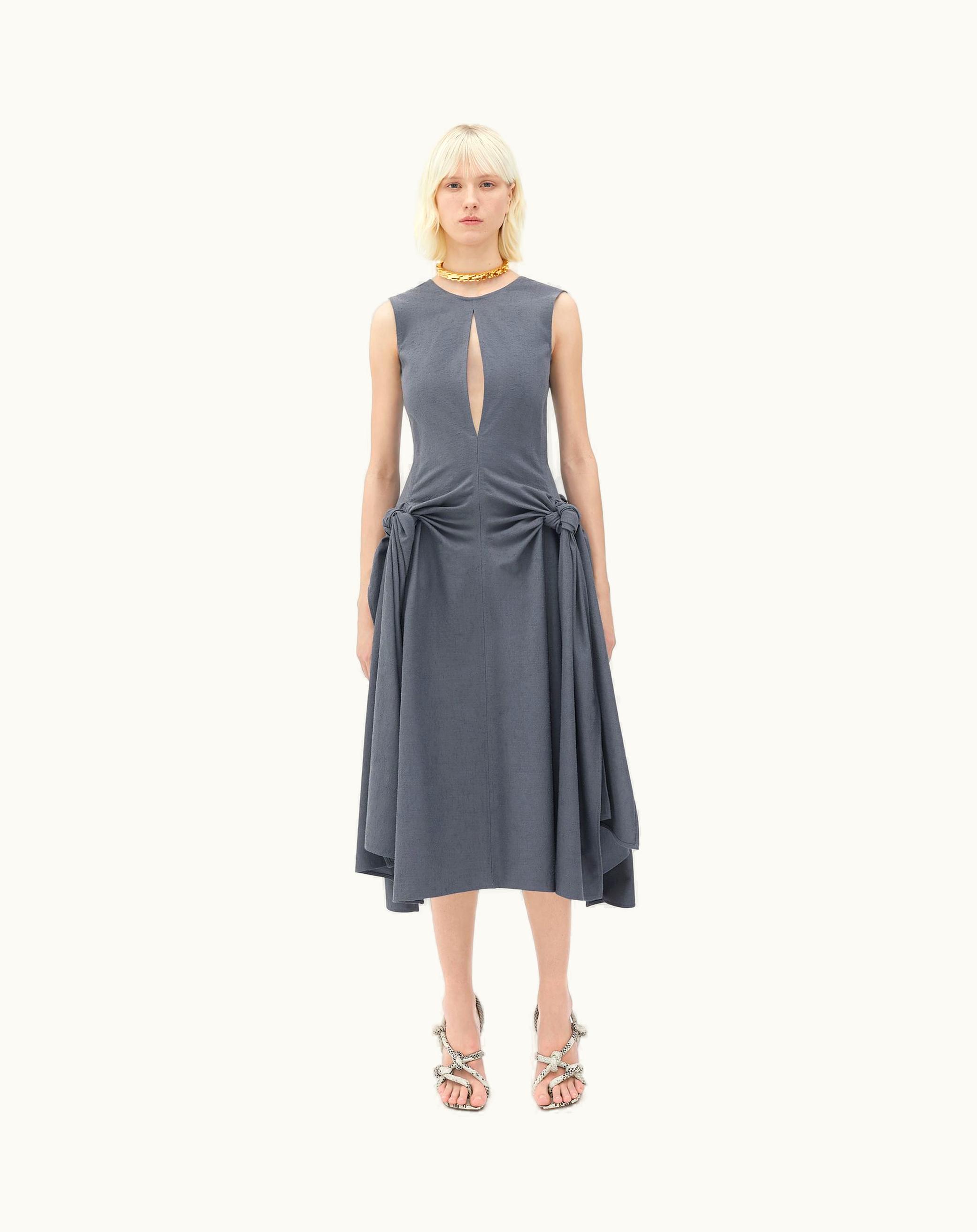 Bottega Veneta Bottega Veneta Women's Cotton Midi Dress In Thunder