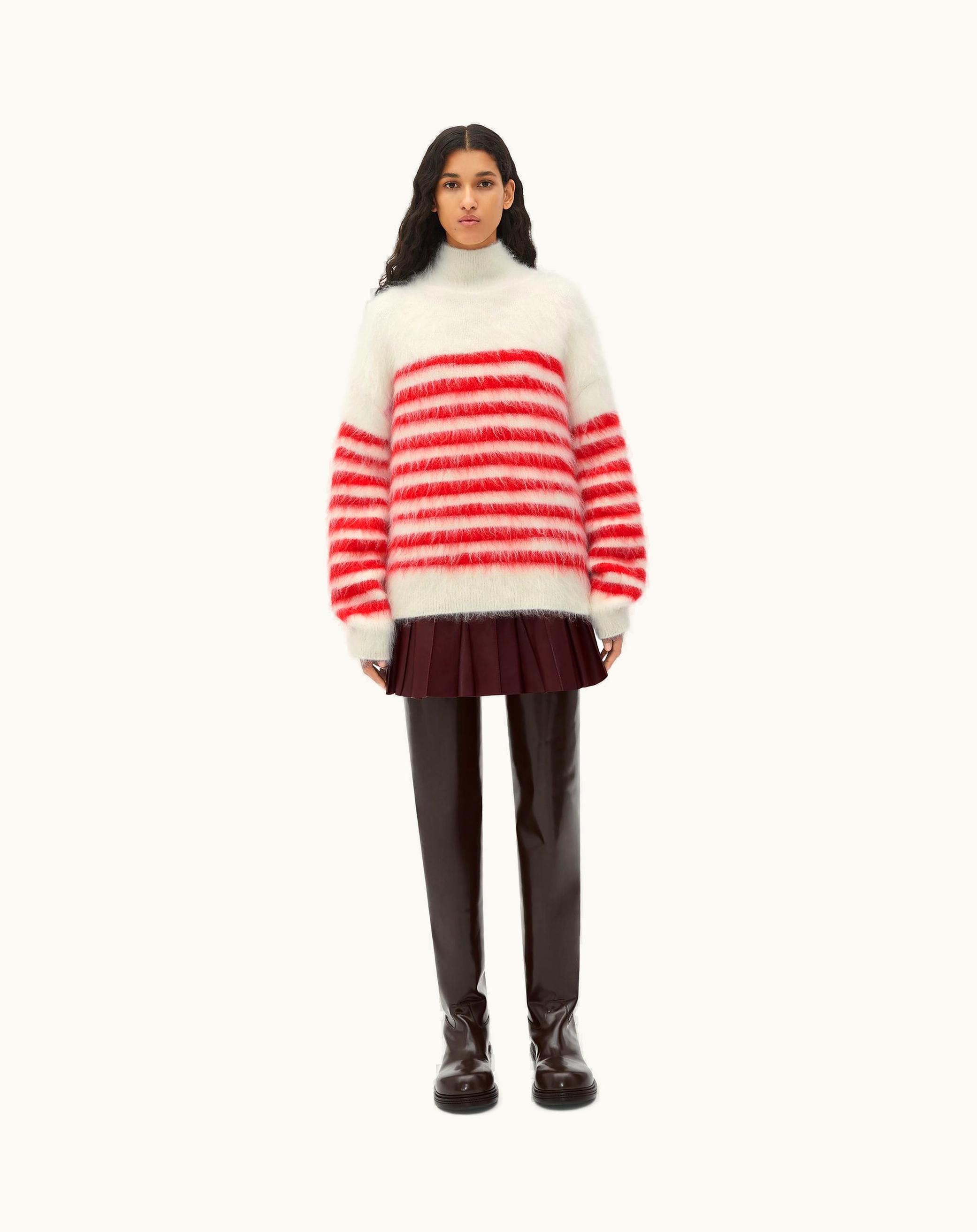 Bottega Veneta Bottega Veneta Women's Heavy Marinière Mohair Sweater In Chalk / Vernis