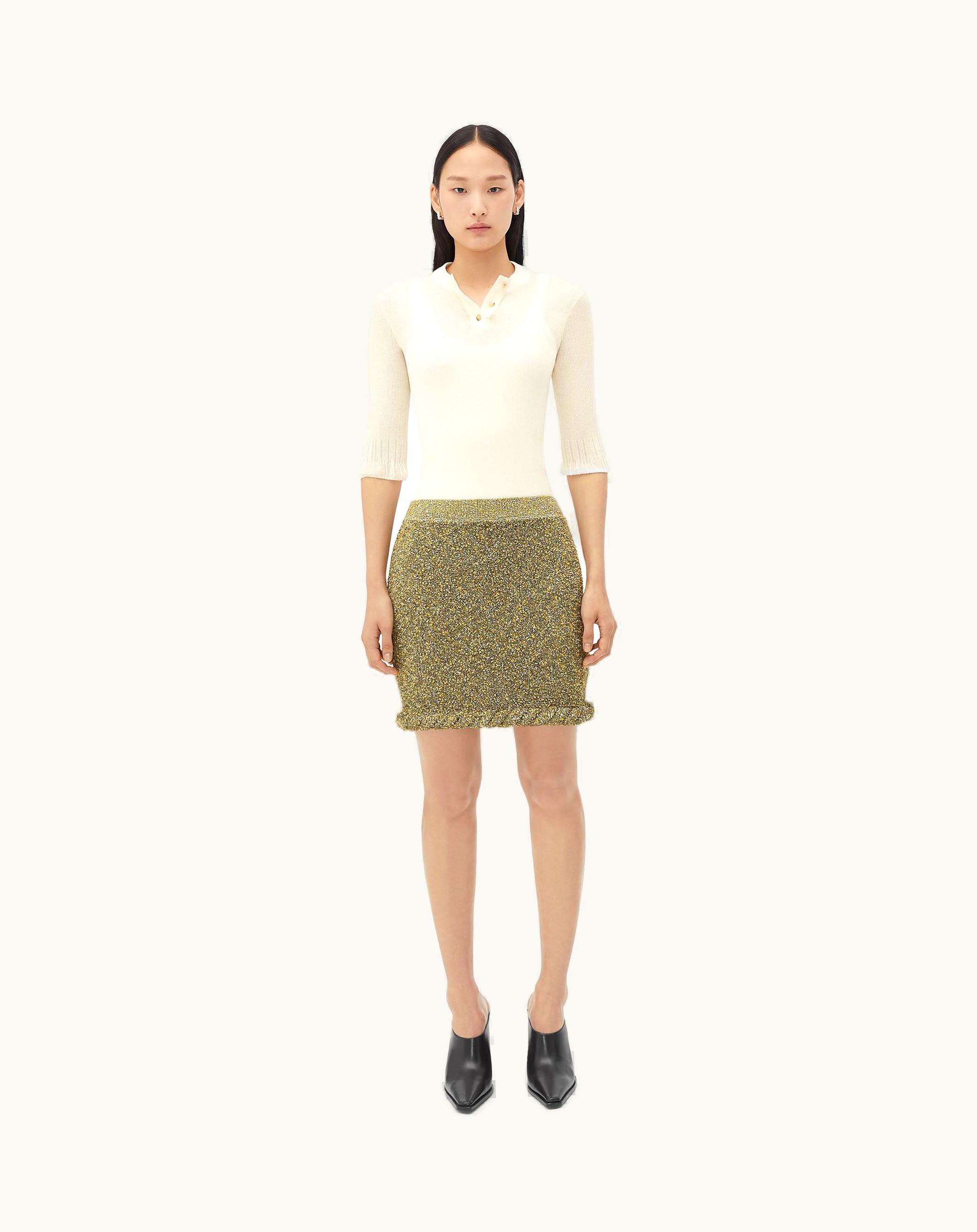 Bottega Veneta Bottega Veneta Women's Towelling Viscose Mini Skirt In Sherbert / White