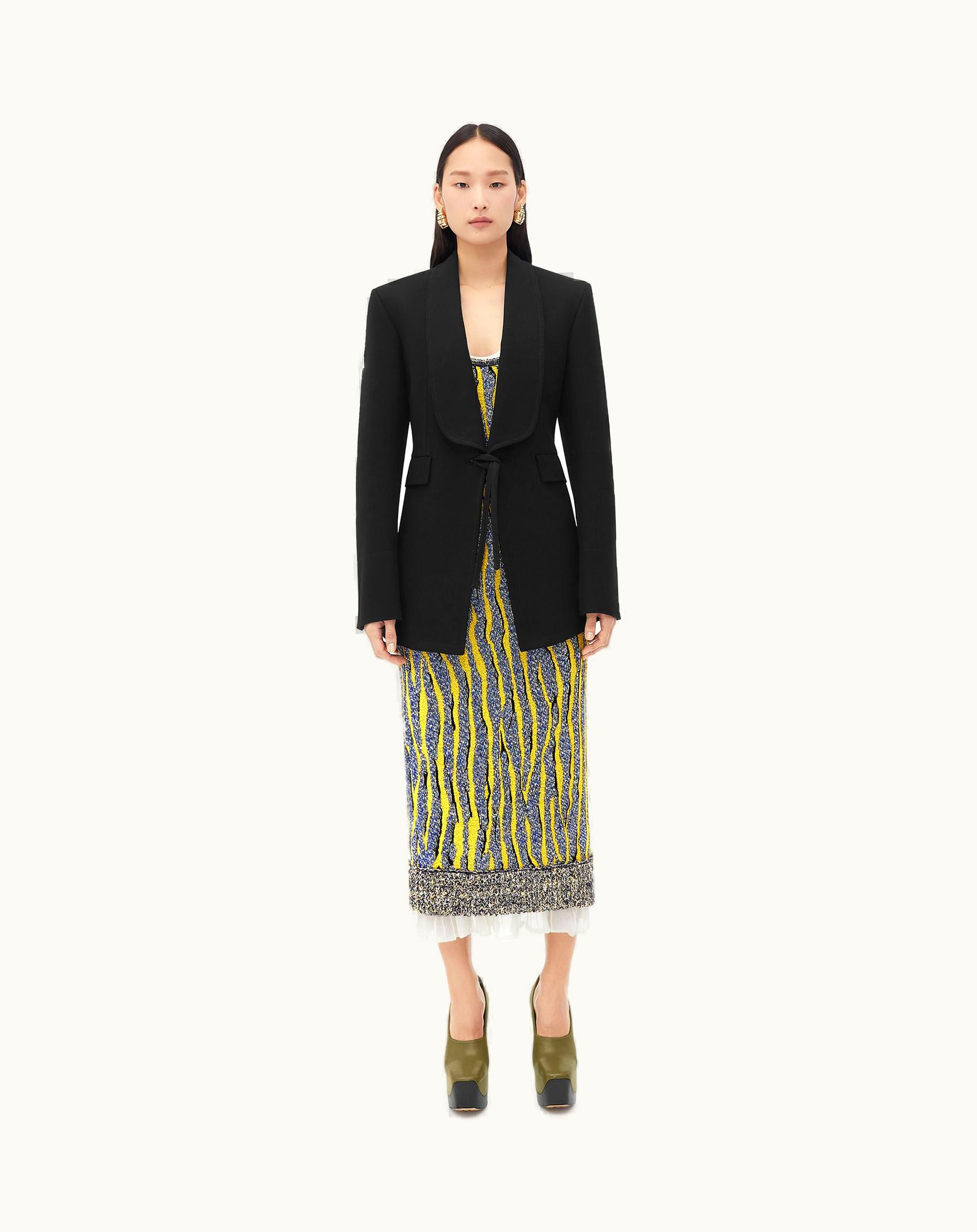 Bottega Veneta Bottega Veneta Women's Shawl Collar Ottoman Light Cotton Jacket In Black