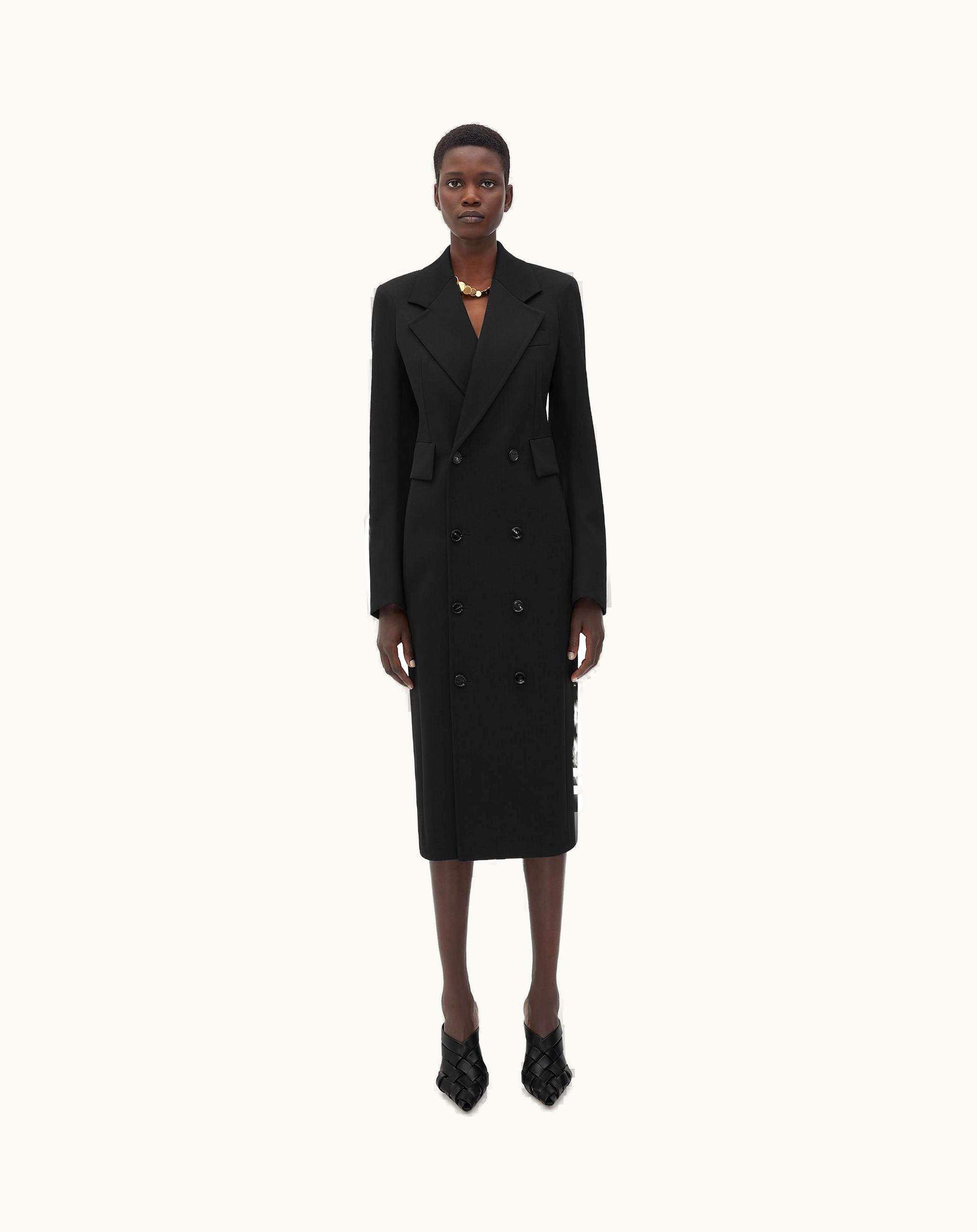 Bottega Veneta Bottega Veneta Women's Curved Sleeves Light Wool Coat In Black
