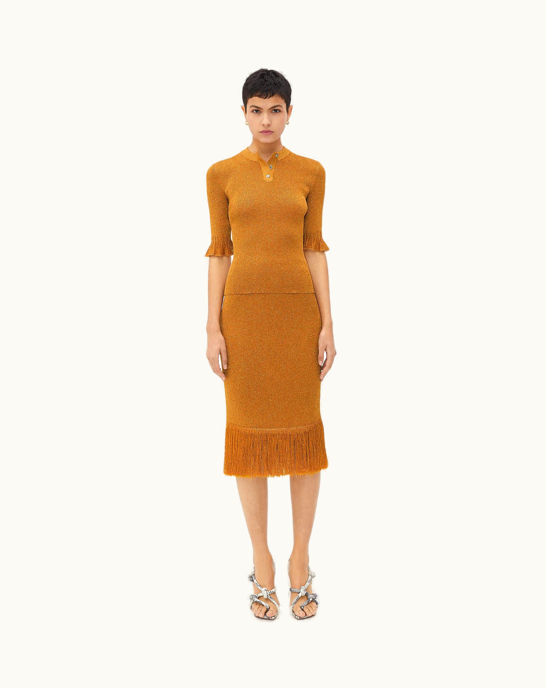 Bottega Veneta Bottega Veneta Women's Lurex Ribbed Jumper In Gold