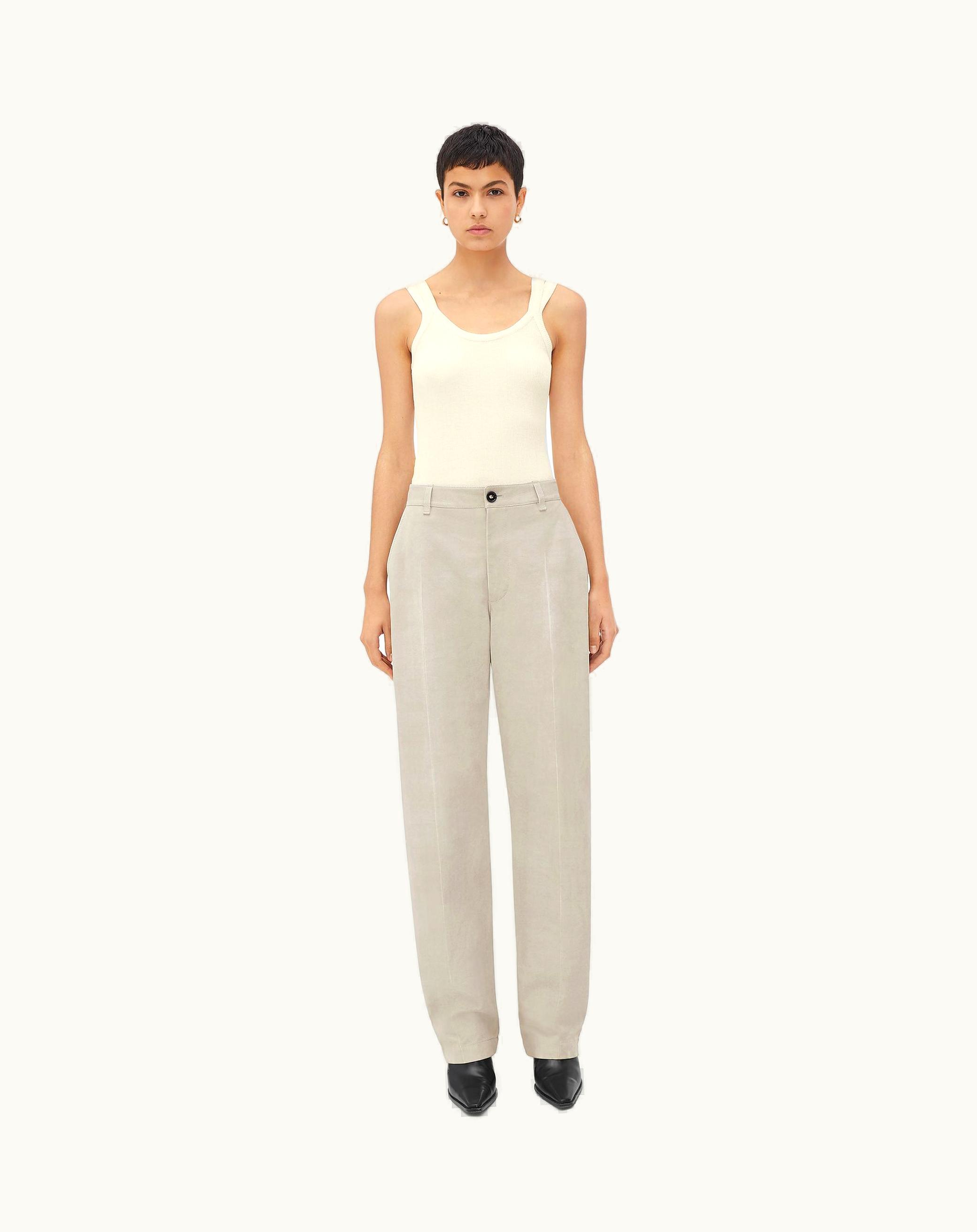 Bottega Veneta Bottega Veneta Women's Printed Leather Trousers In Light Beige