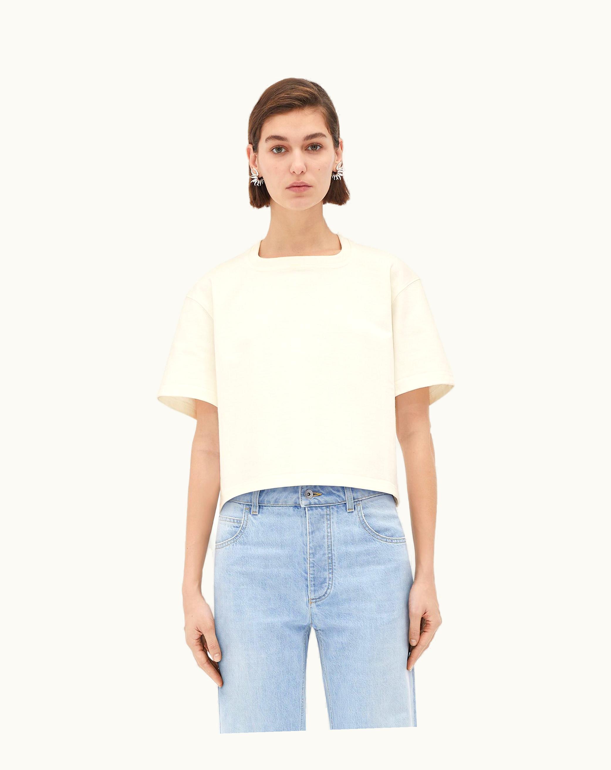 Bottega Veneta Bottega Veneta Women's Relaxed Fit Heavy Jersey T-Shirt In Chalk