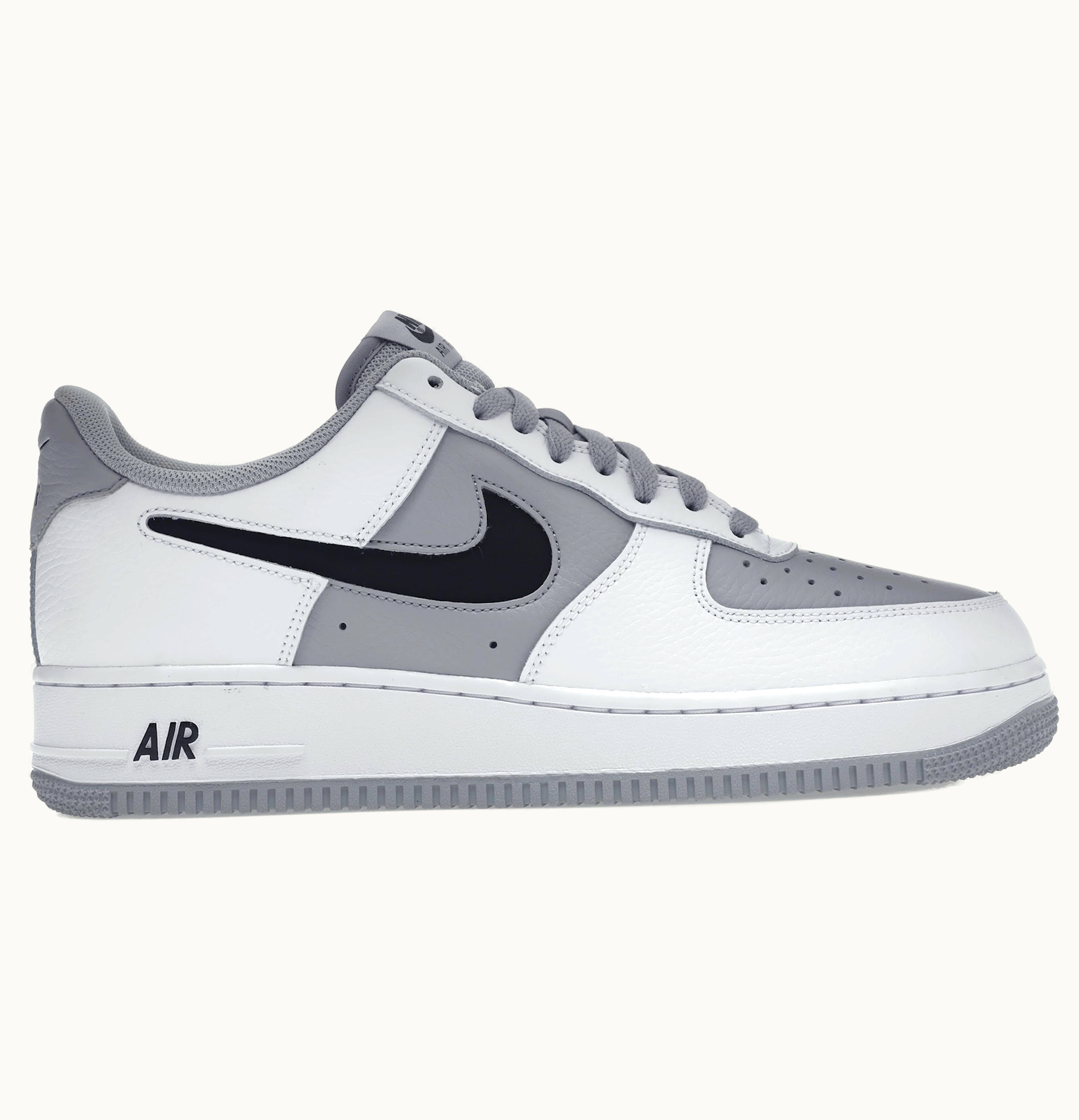 Nike Nike Air Force 1 Low Cut Out White Grey Black Swoosh