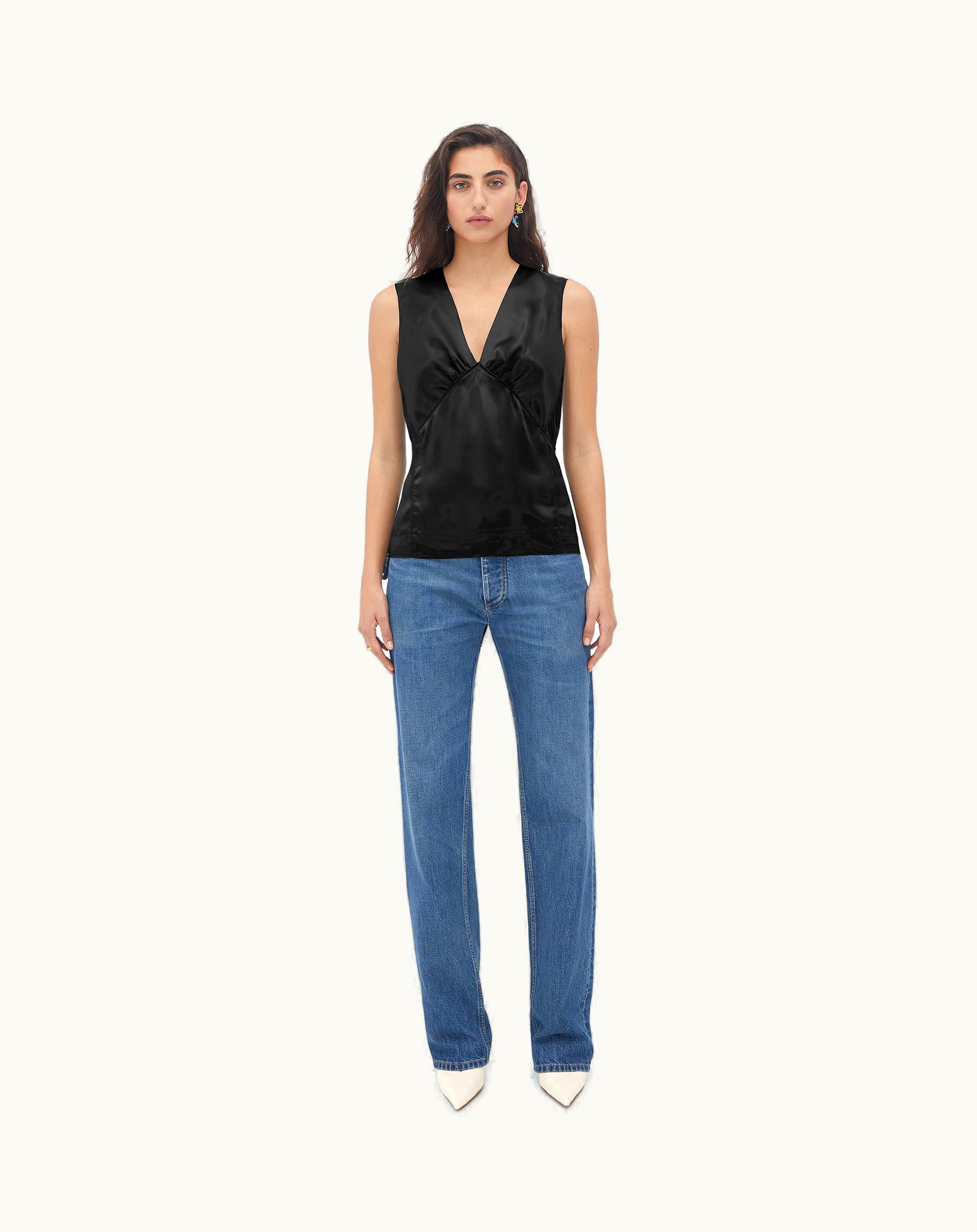 Bottega Veneta Bottega Veneta Women's Fluid Satin Top In Black