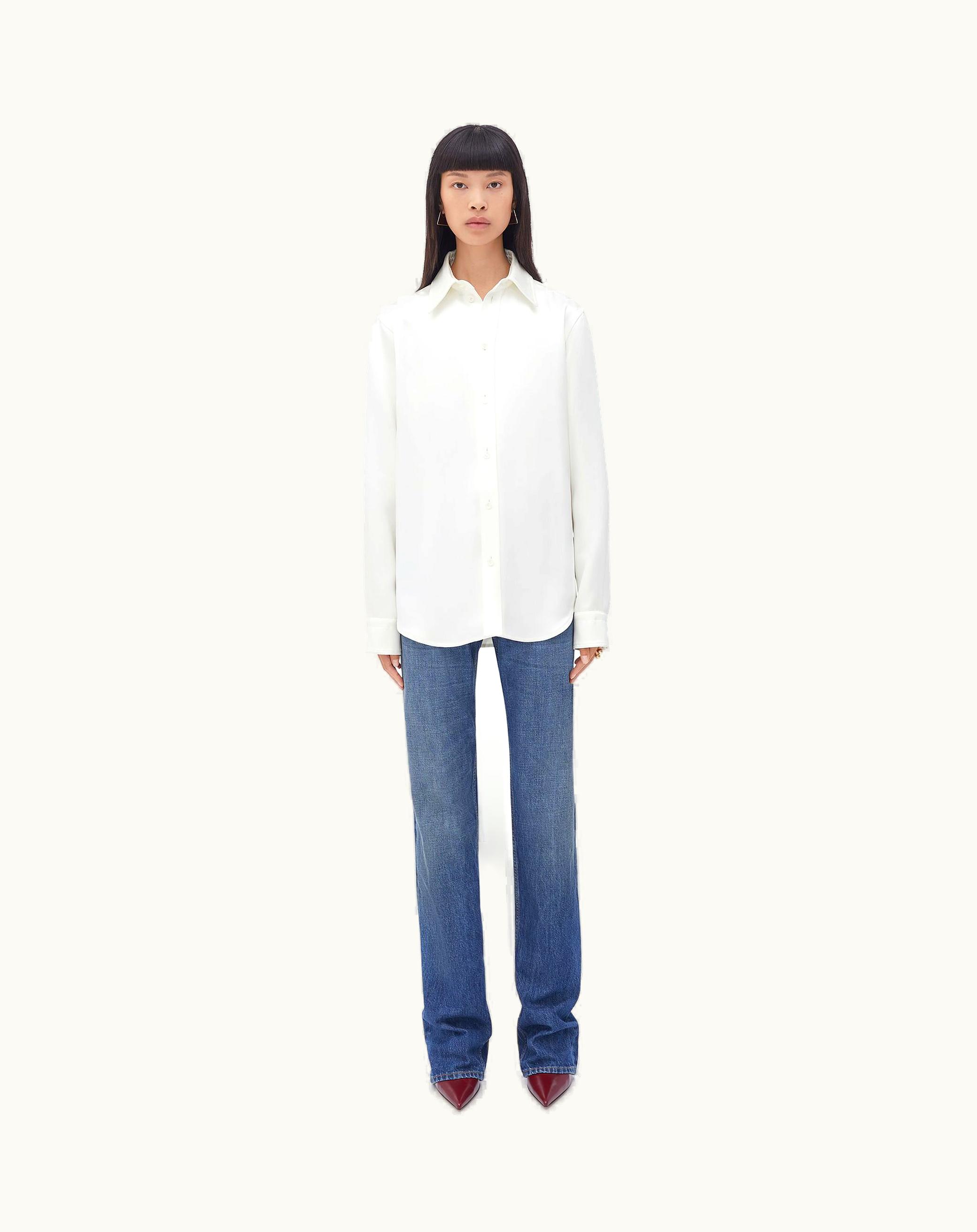 Bottega Veneta Bottega Veneta Women's Silk Twill Shirt In Chalk