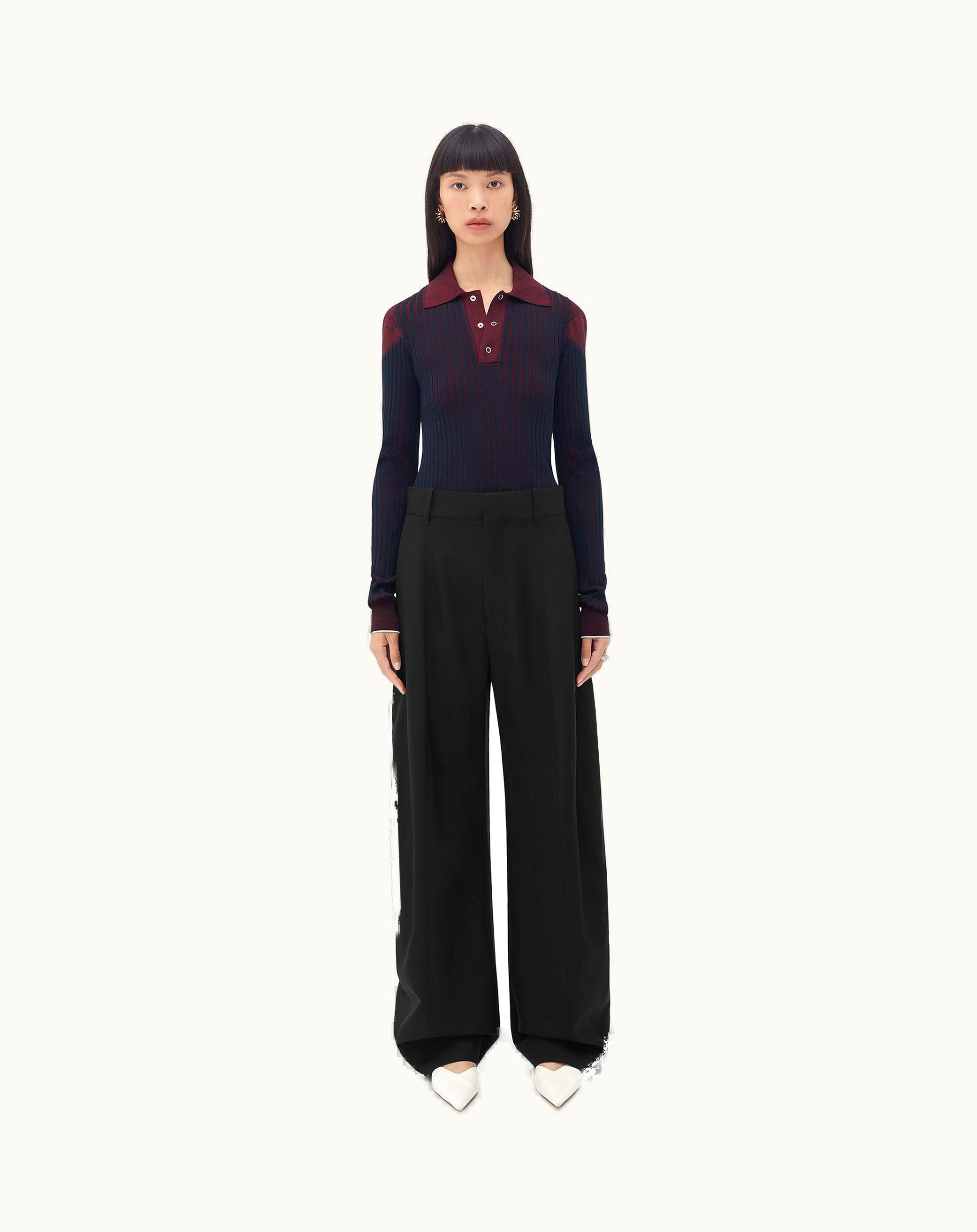 Bottega Veneta Bottega Veneta Women's Straight Leg Wool Pants In Black