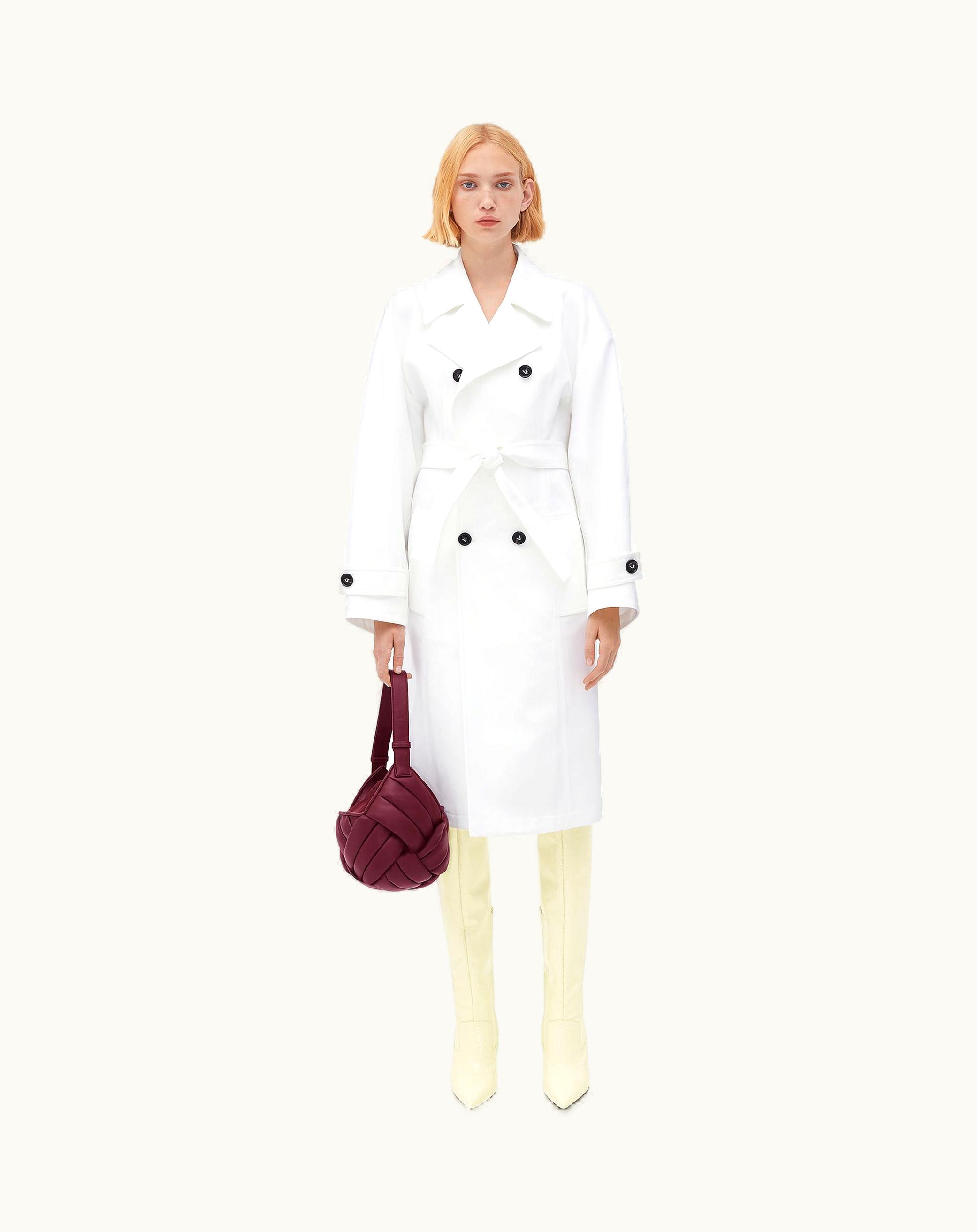 Bottega Veneta Bottega Veneta Women's Cotton Canvas Trench Coat In White