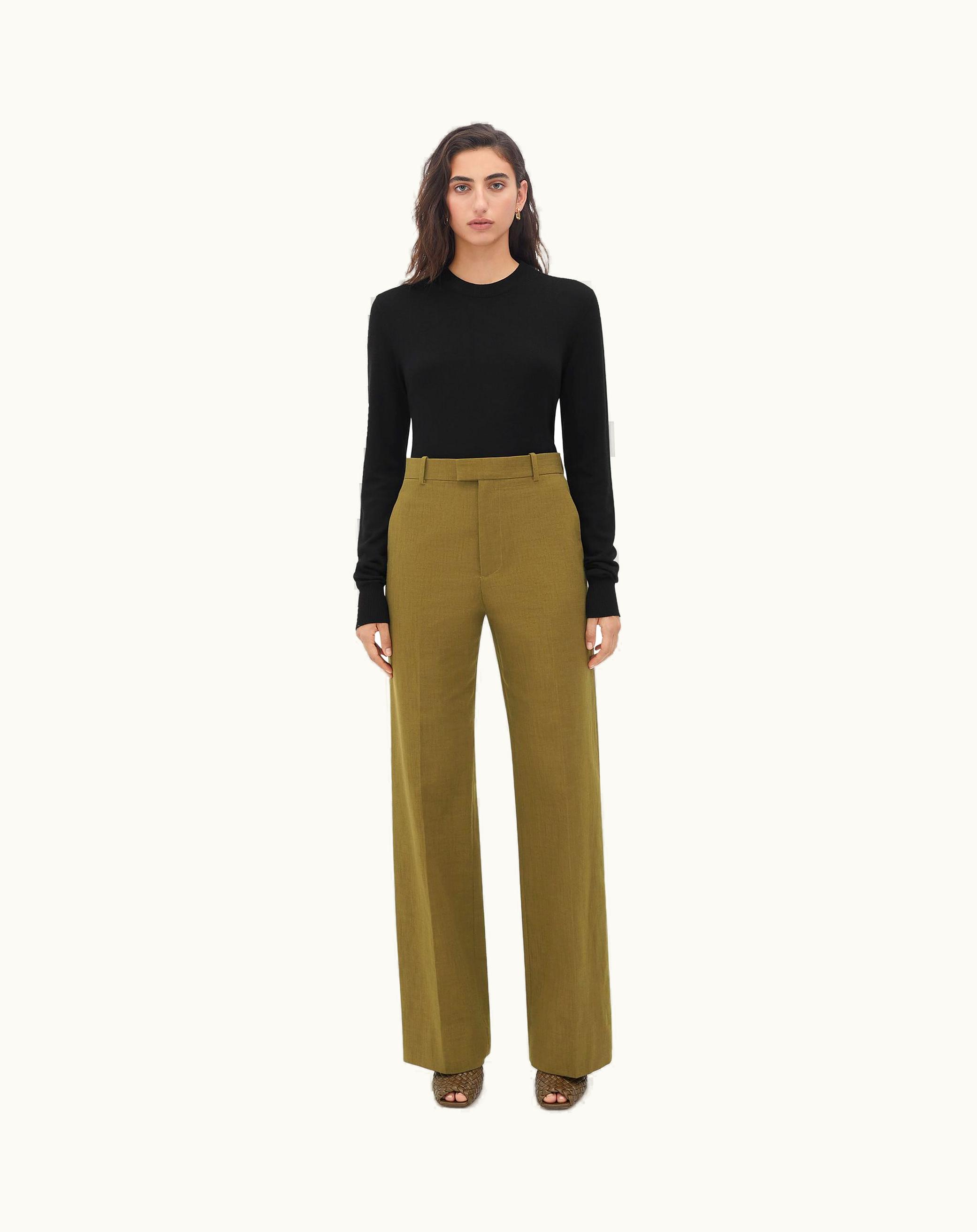 Bottega Veneta Bottega Veneta Women's Straight Leg Textured Cotton Pants In Liana