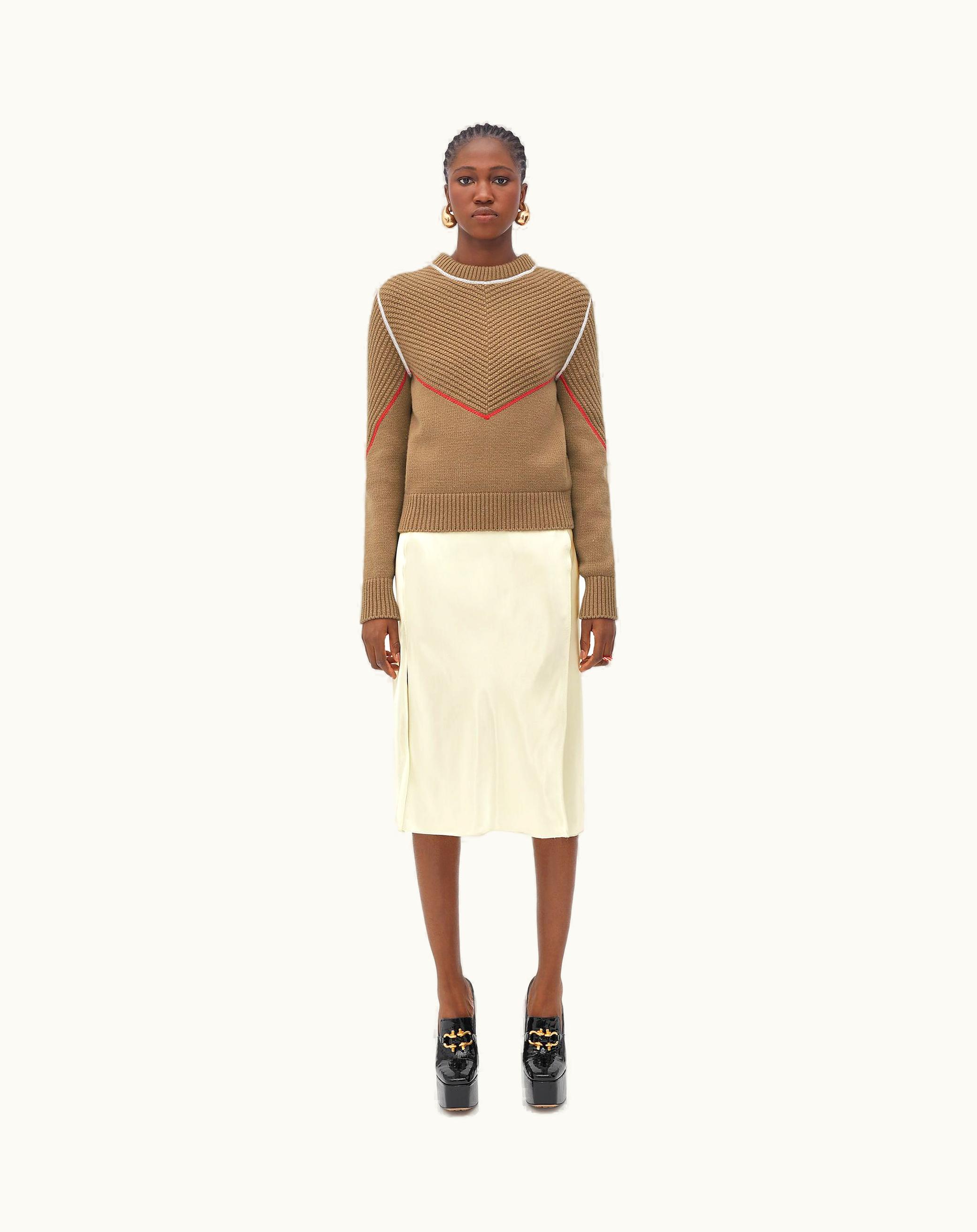 Bottega Veneta Bottega Veneta Women's Wool Cashmere Overlock Jumper In Camel