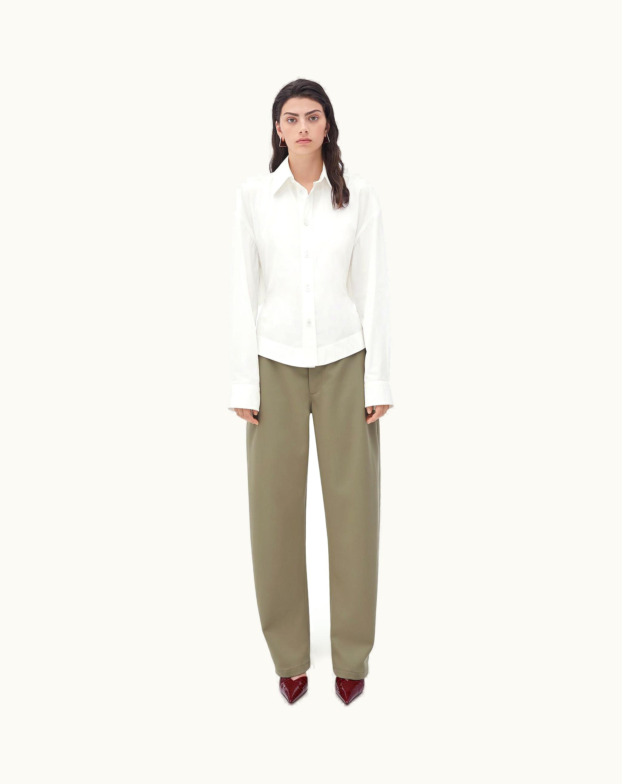 Bottega Veneta Bottega Veneta Women's Compact Cotton Shirt In Chalk