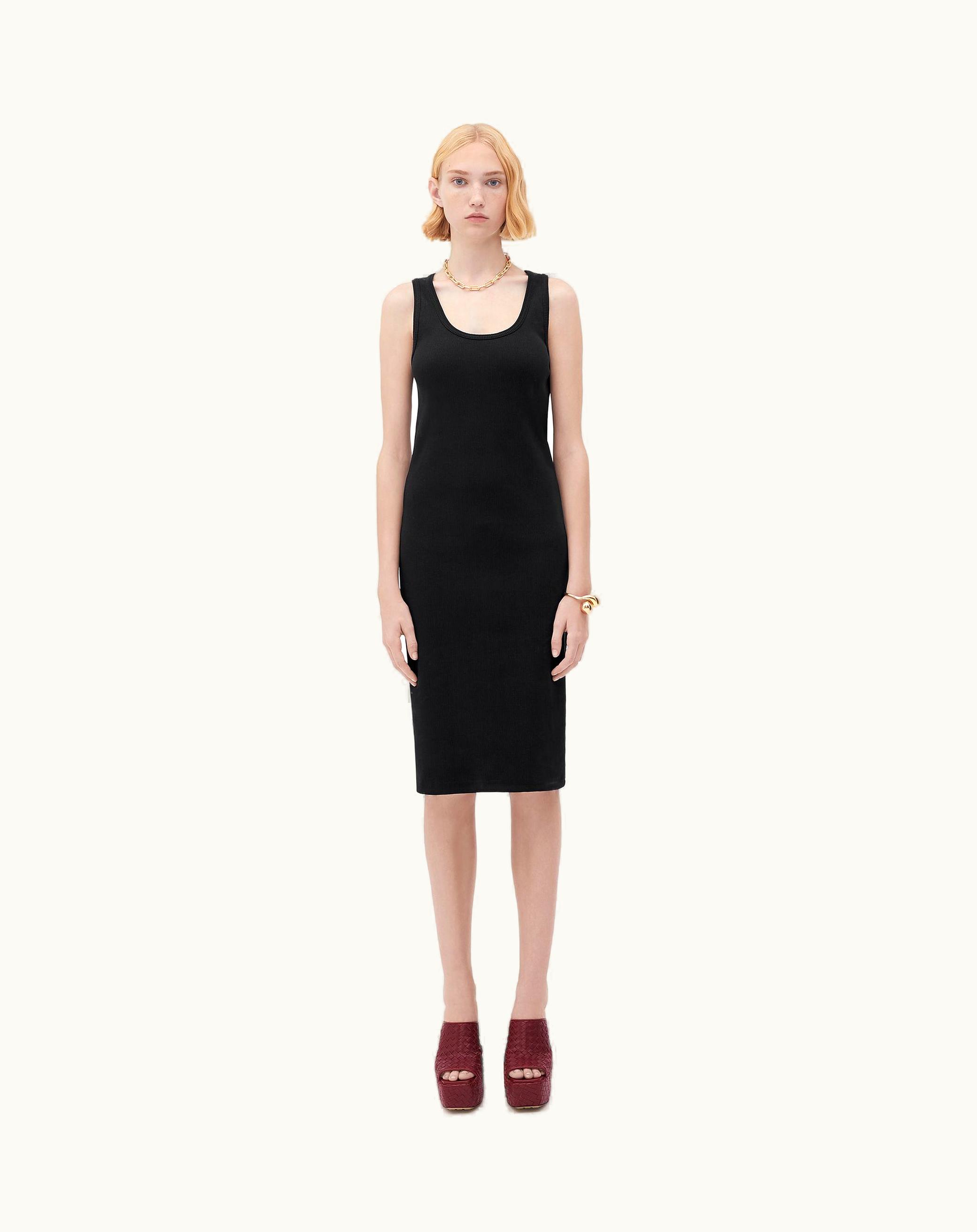 Bottega Veneta Bottega Veneta Women's Stretch Rib Cotton Dress In Black
