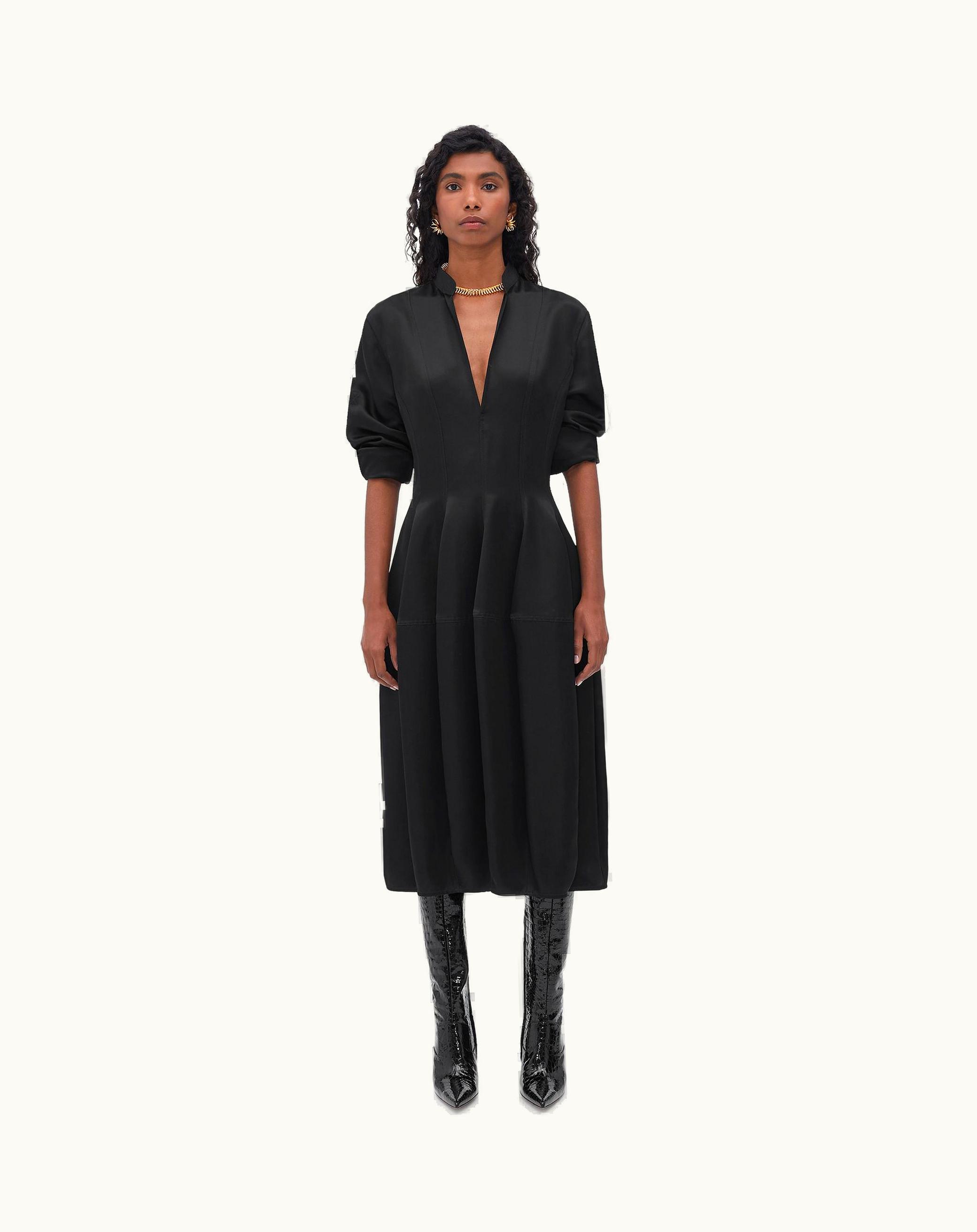 Bottega Veneta Bottega Veneta Women's Silk Twill Dress In Black