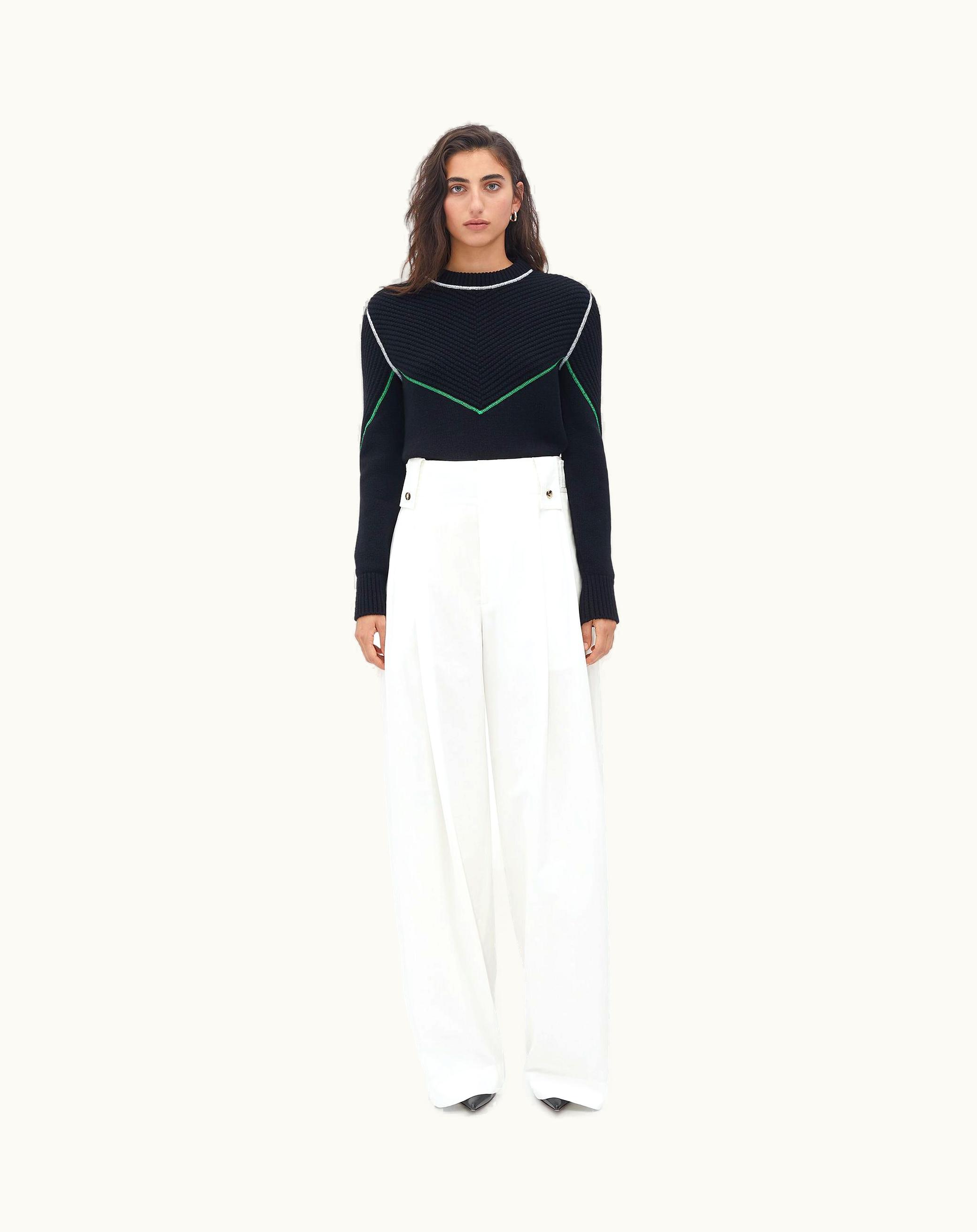 Bottega Veneta Bottega Veneta Women's Wide Leg Cotton Pants In Chalk