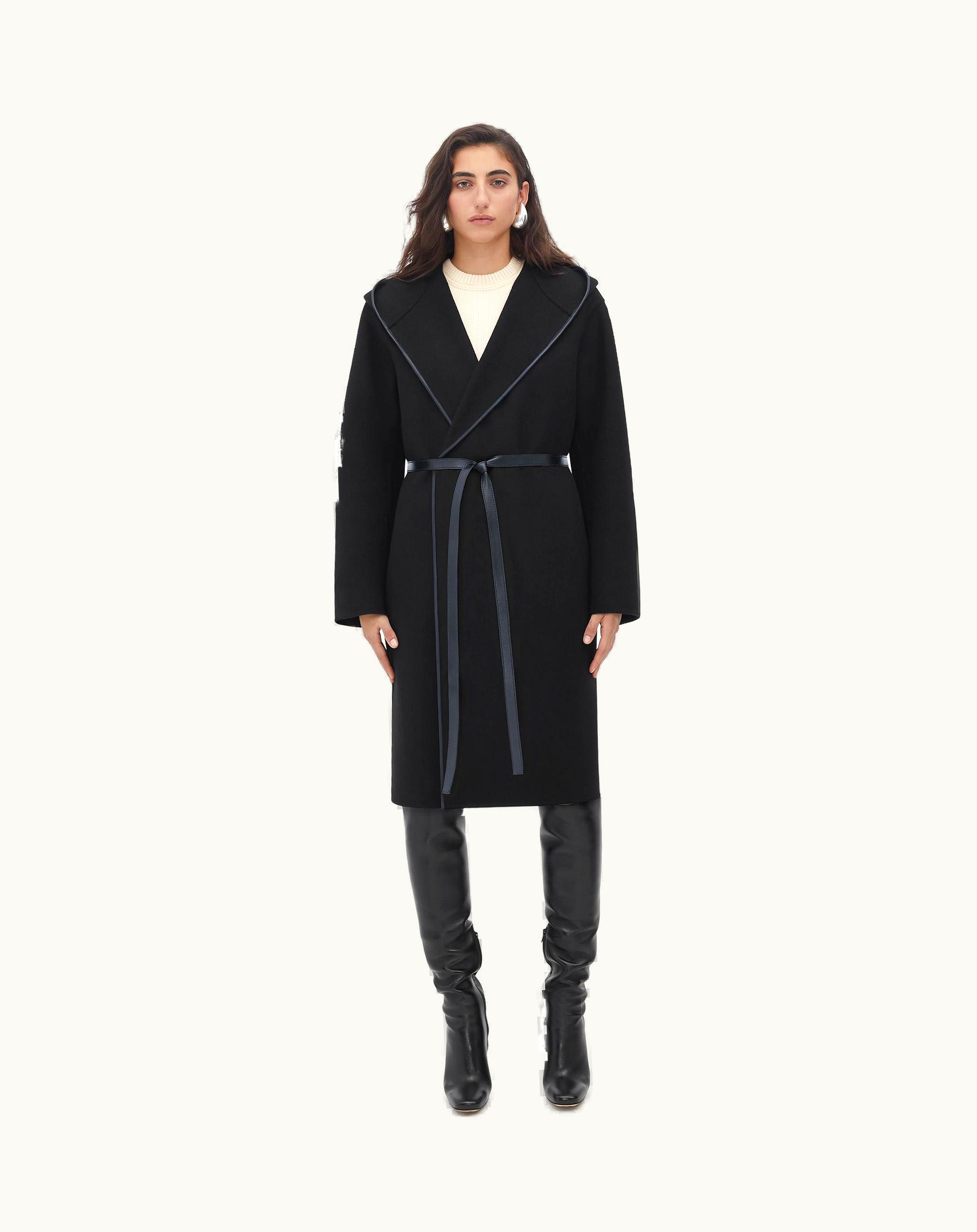 Bottega Veneta Bottega Veneta Women's Wool And Cashmere Hooded Coat In Black Black