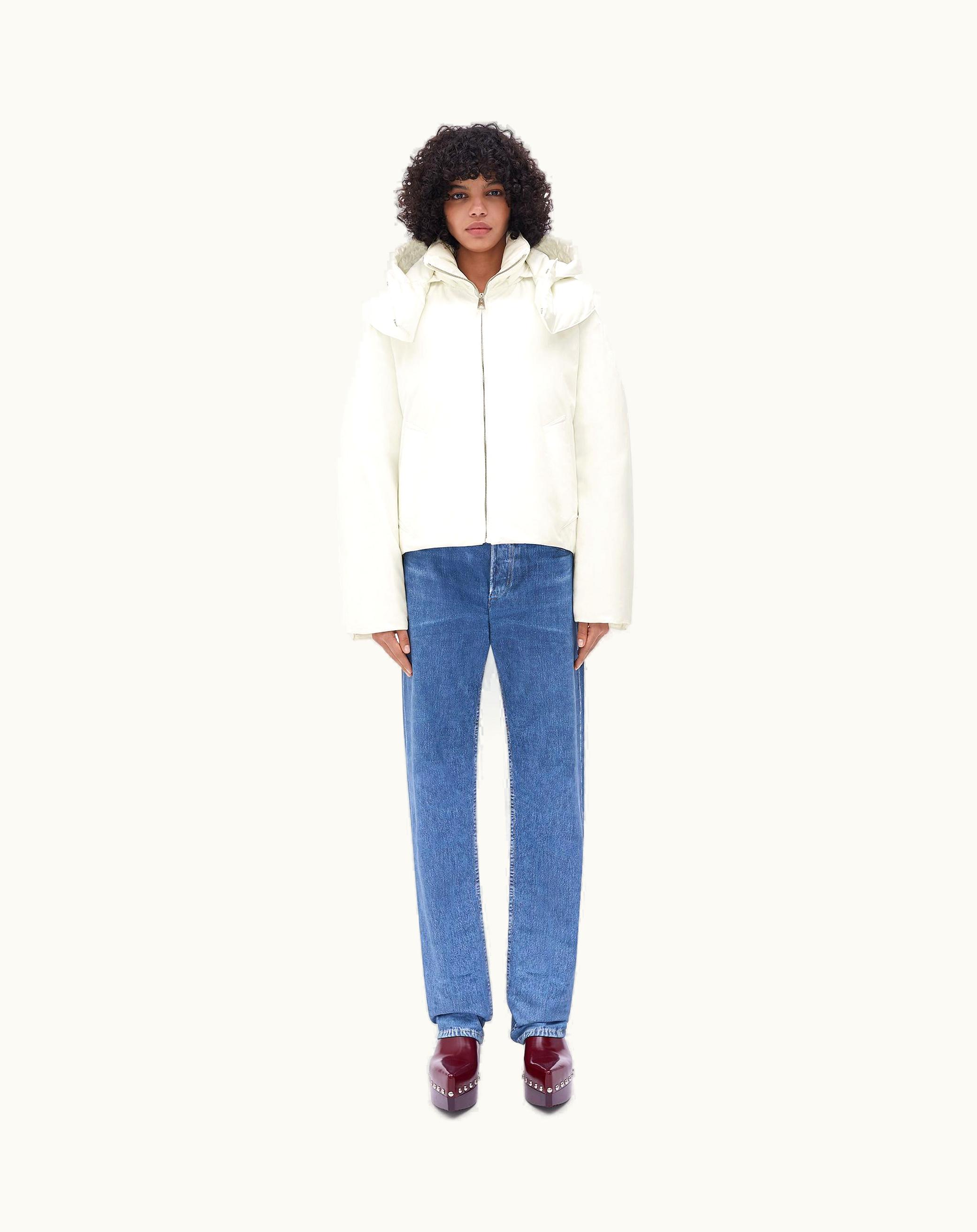 Bottega Veneta Bottega Veneta Women's Frosted Poplin Puffer Jacket In White