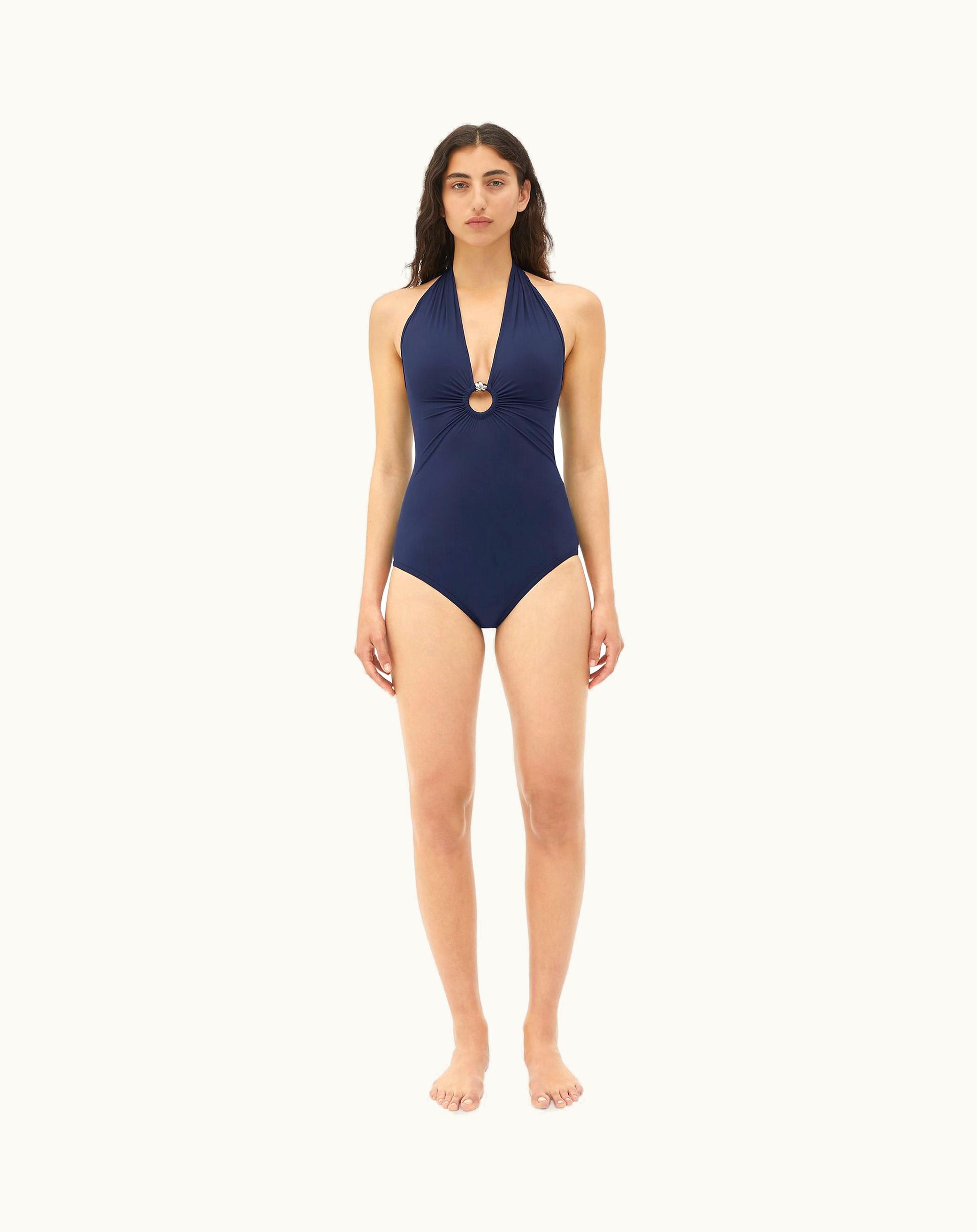 Bottega Veneta Bottega Veneta Women's Knot Stretch Nylon Swimsuit In Navy