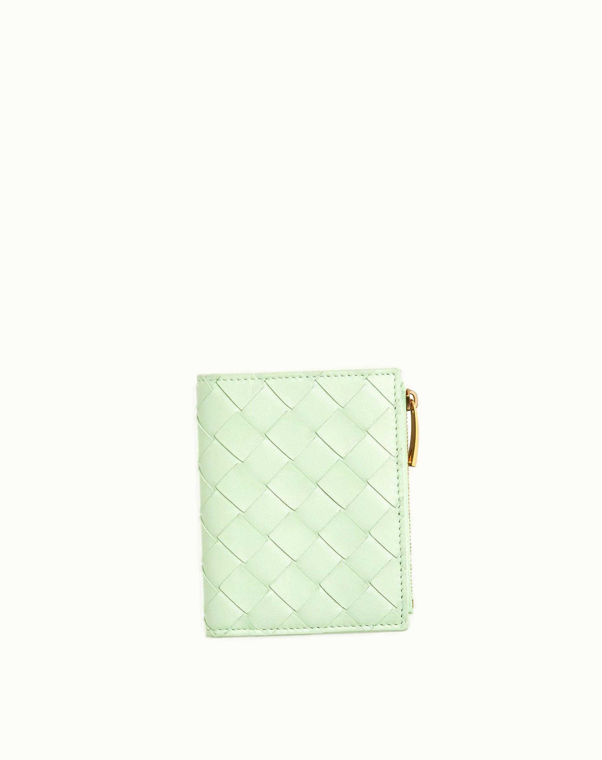 Bottega Veneta Bottega Veneta Women's Intrecciato Small Bi-Fold Wallet In Fresh Mint