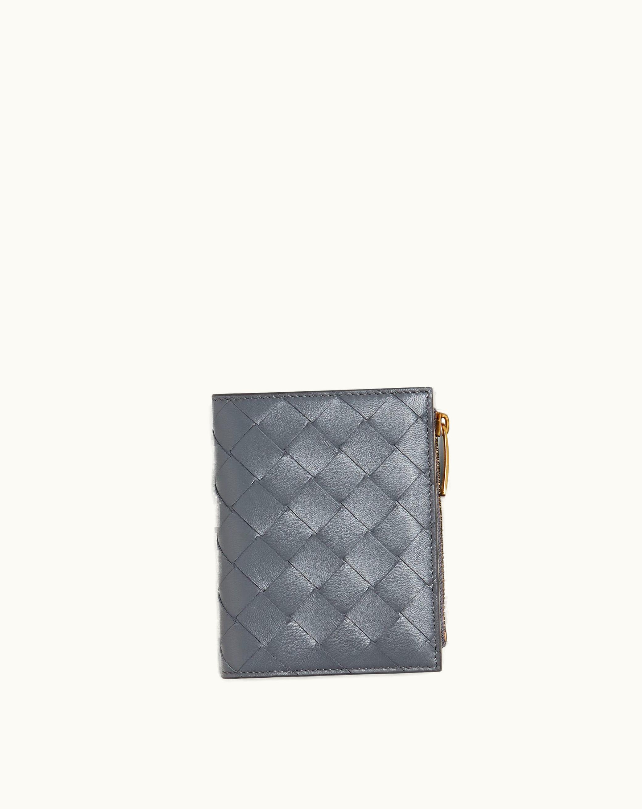 Bottega Veneta Bottega Veneta Women's Small Intrecciato Bi-Fold Zip Wallet In Thunder