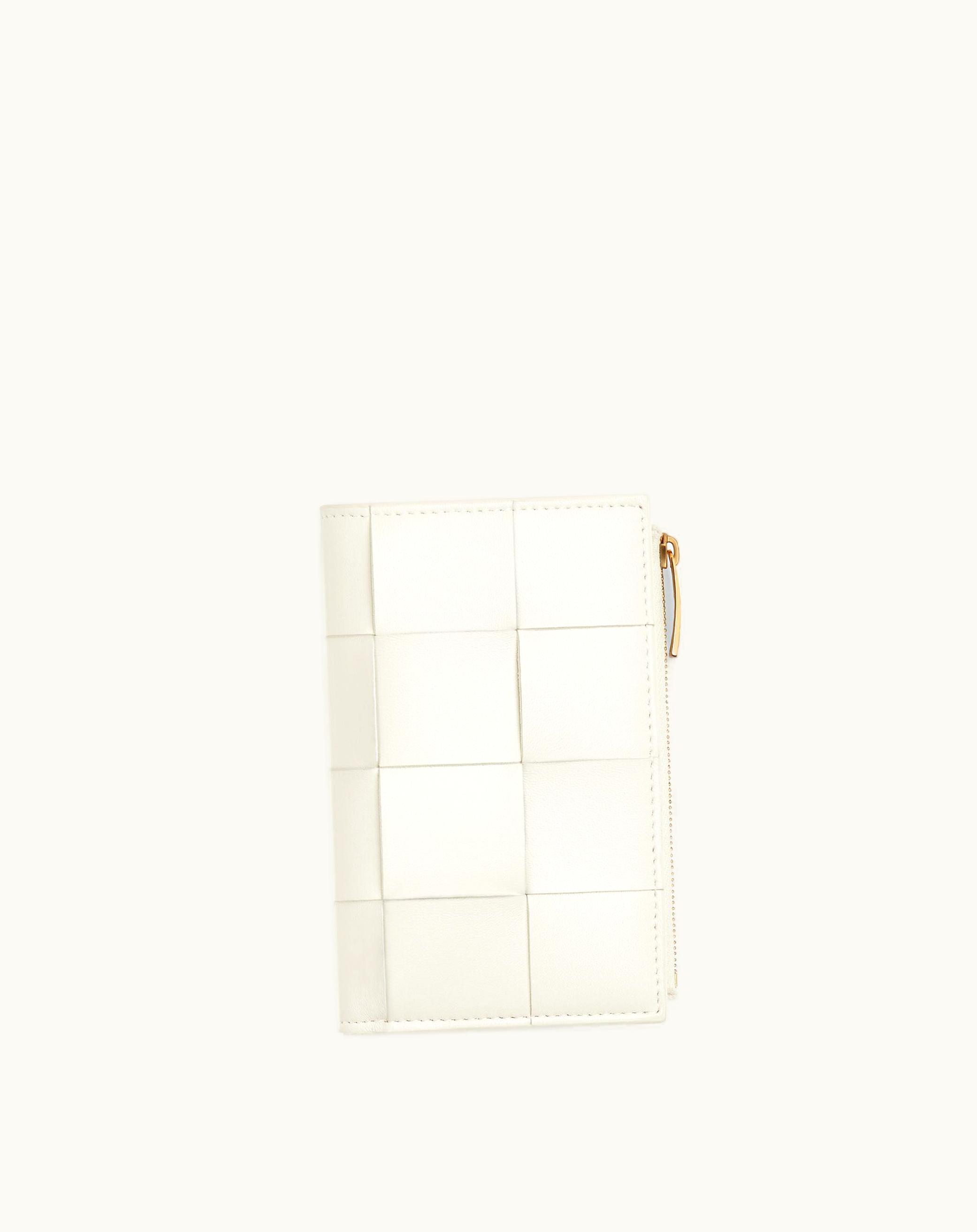 Bottega Veneta Bottega Veneta Women's Medium Cassette Bi-Fold Zip Wallet In Inkwell / Teal Washed