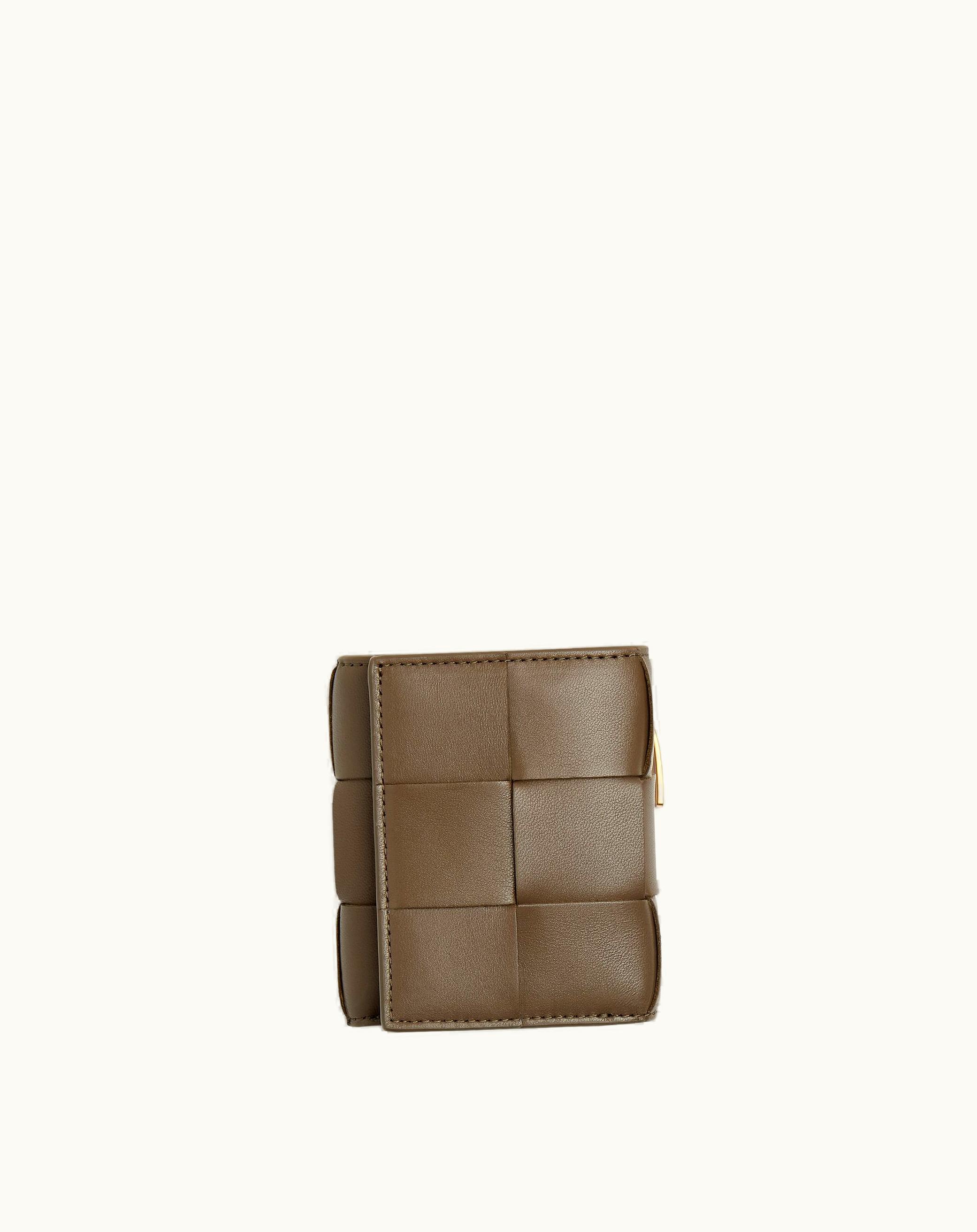 Bottega Veneta Bottega Veneta Women's Cassette Tri-Fold Wallet With Detachable Card Case In Taupe Grey