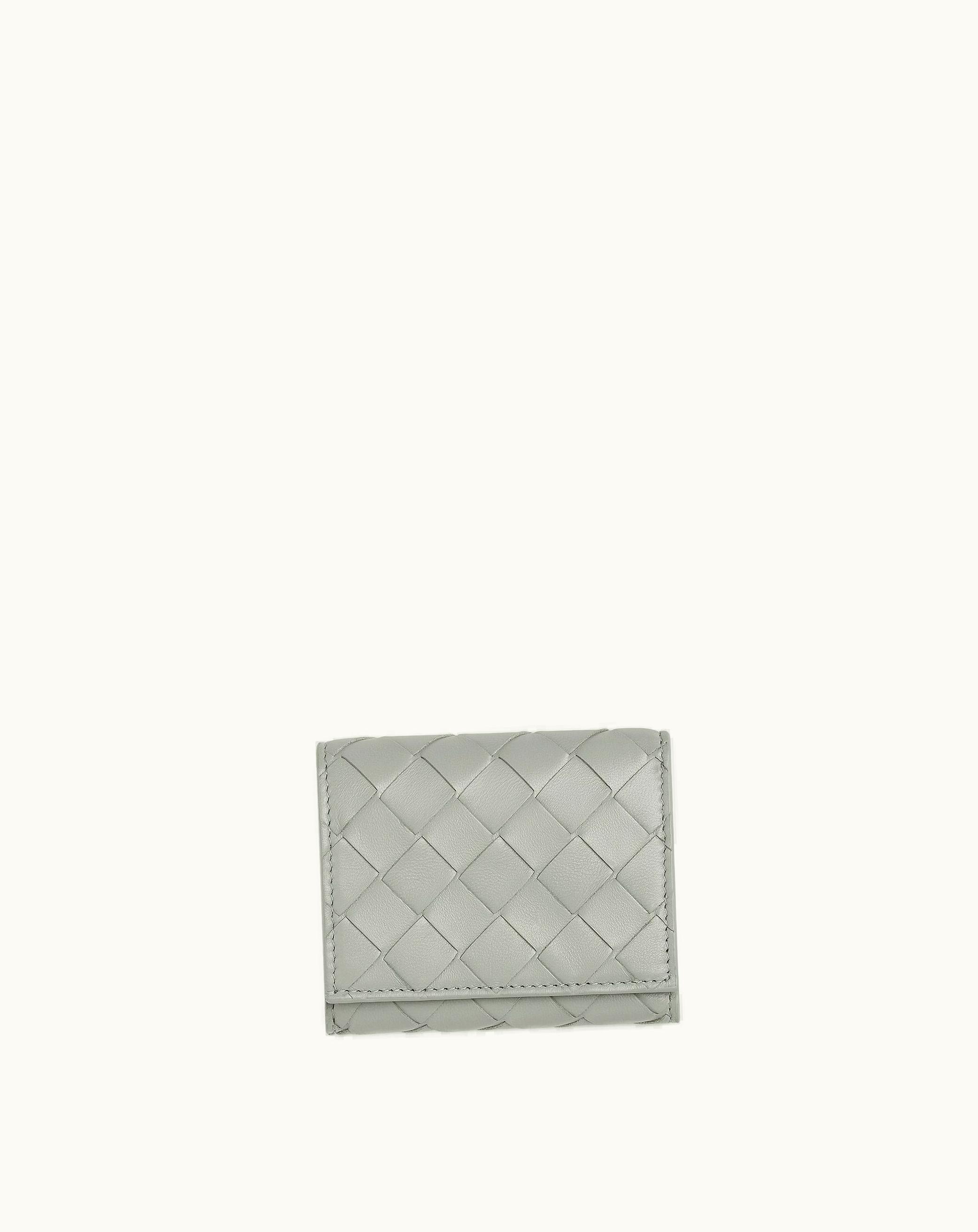 Bottega Veneta Bottega Veneta Women's Intrecciato Tri-Fold Zip Wallet In Agate Grey