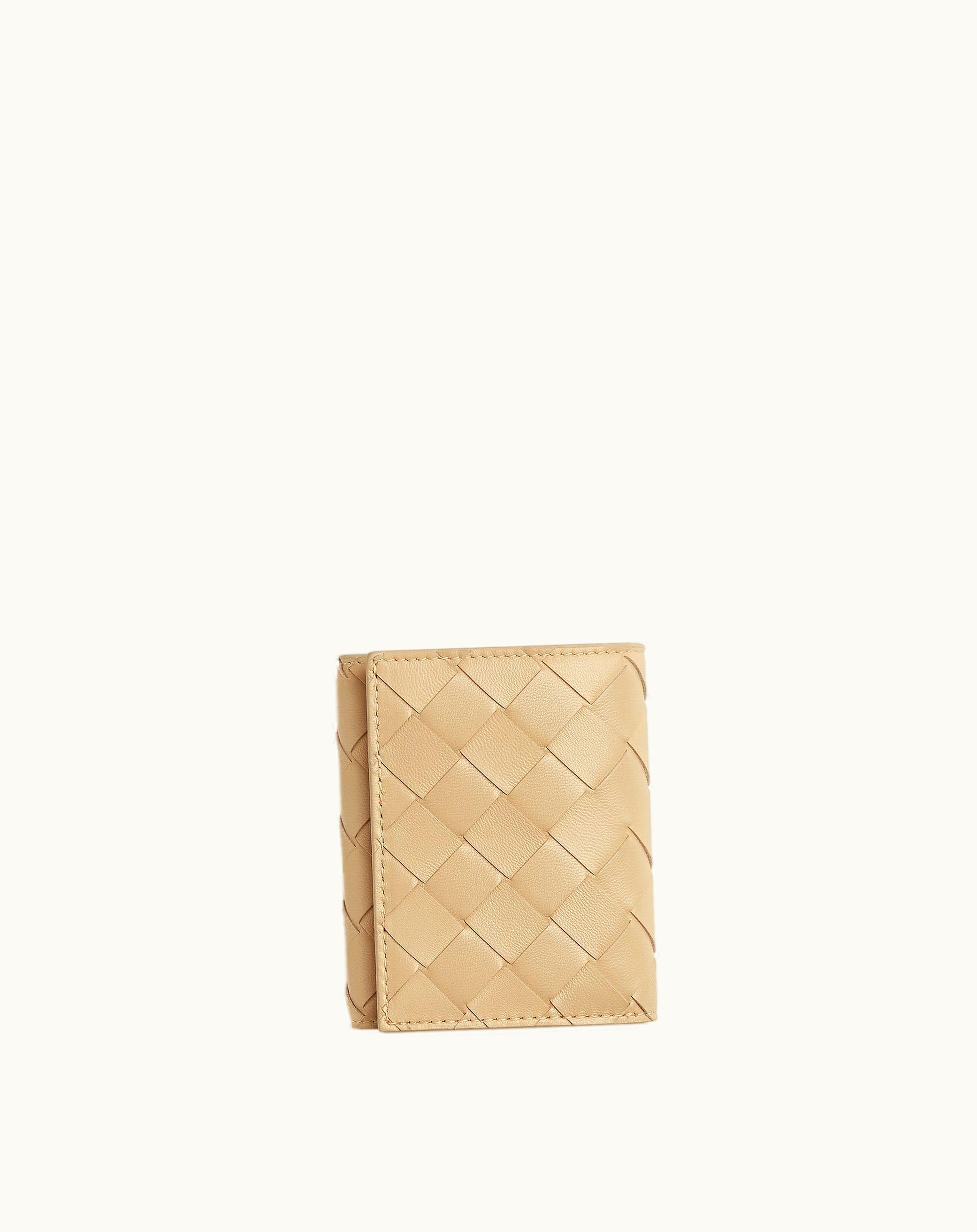 Bottega Veneta Bottega Veneta Women's Small Intrecciato Tri-Fold Zip Wallet In Porridge